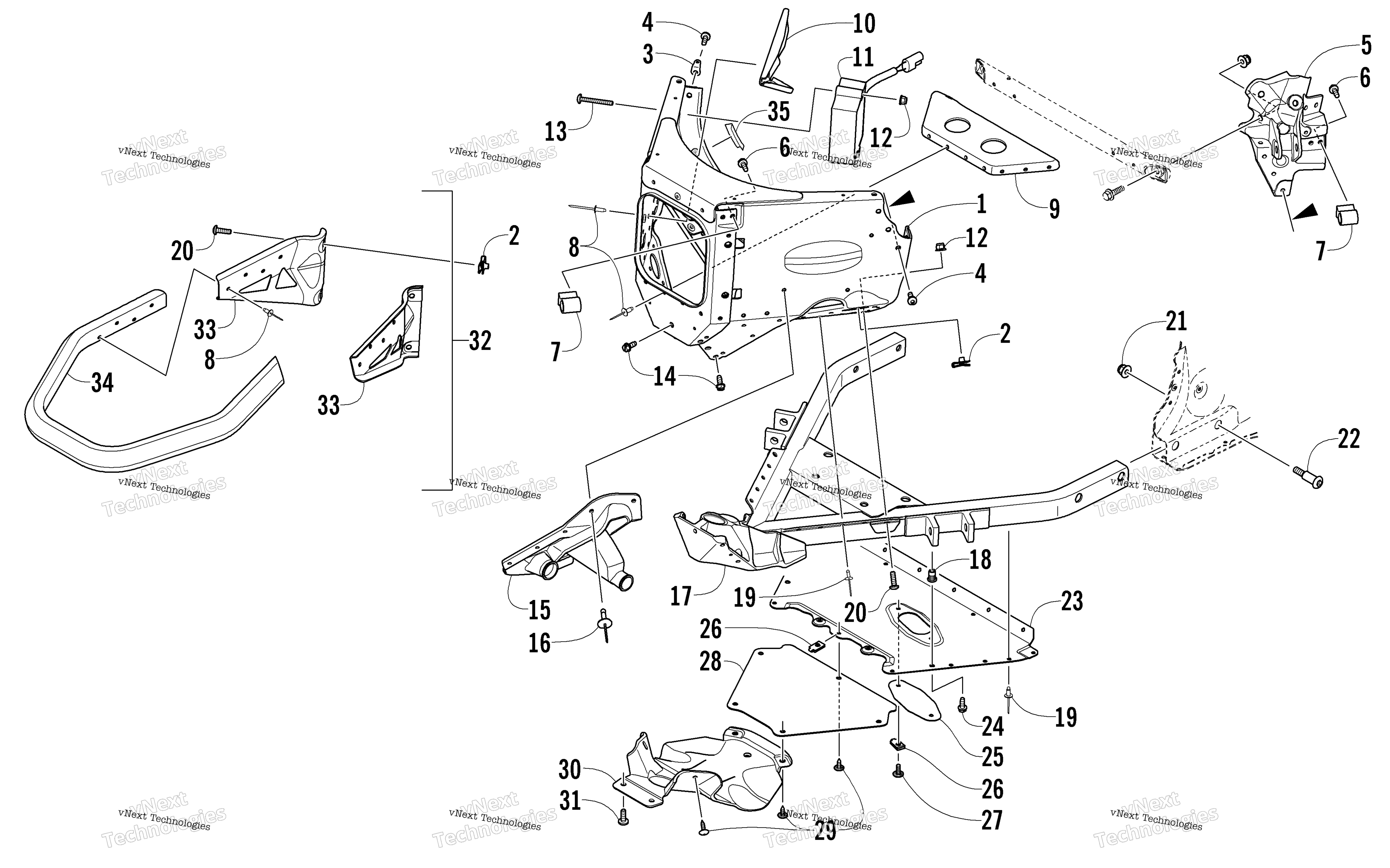 Передняя часть Bumper And Frame Assembly