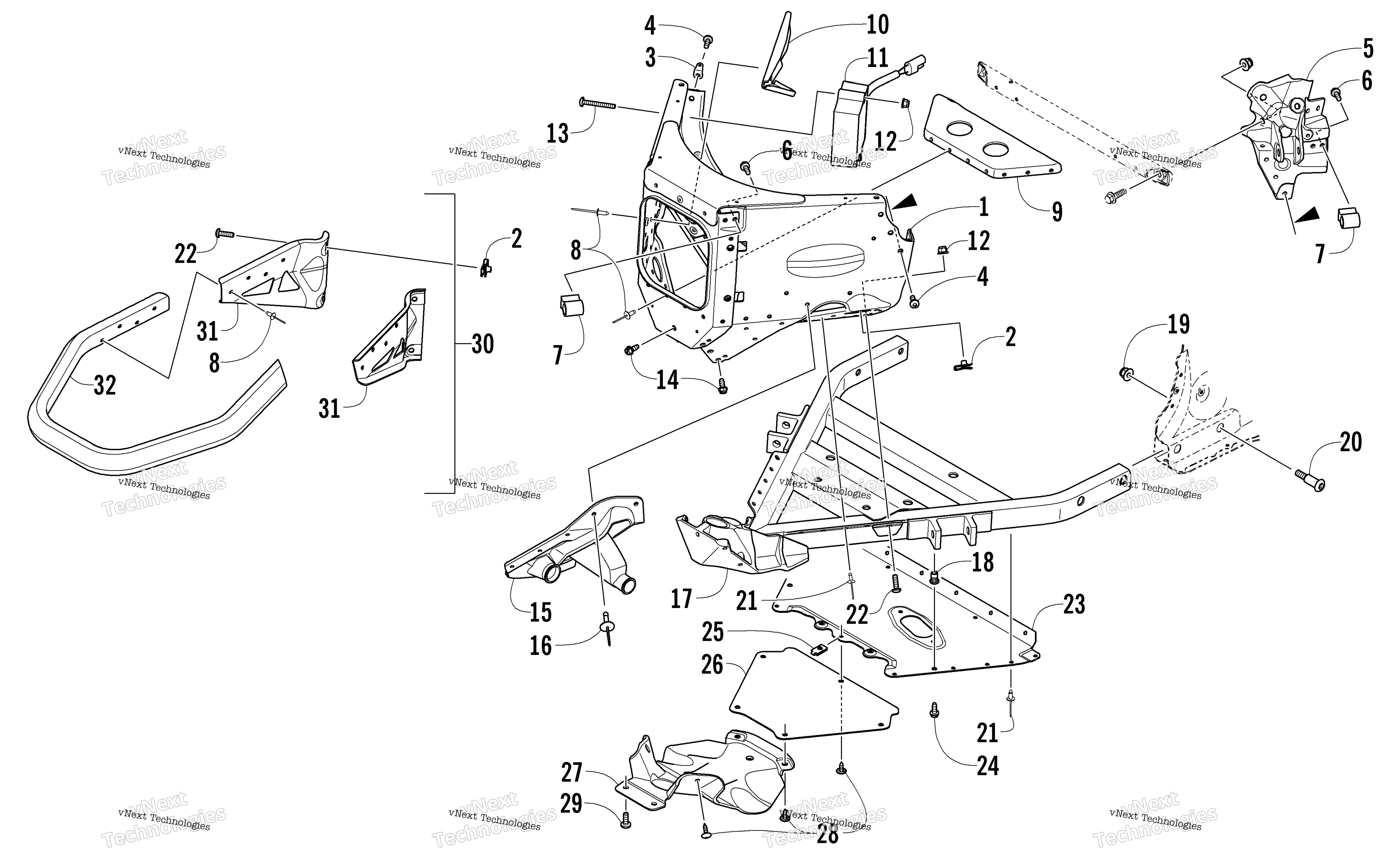 Передняя часть Bumper And Frame Assembly