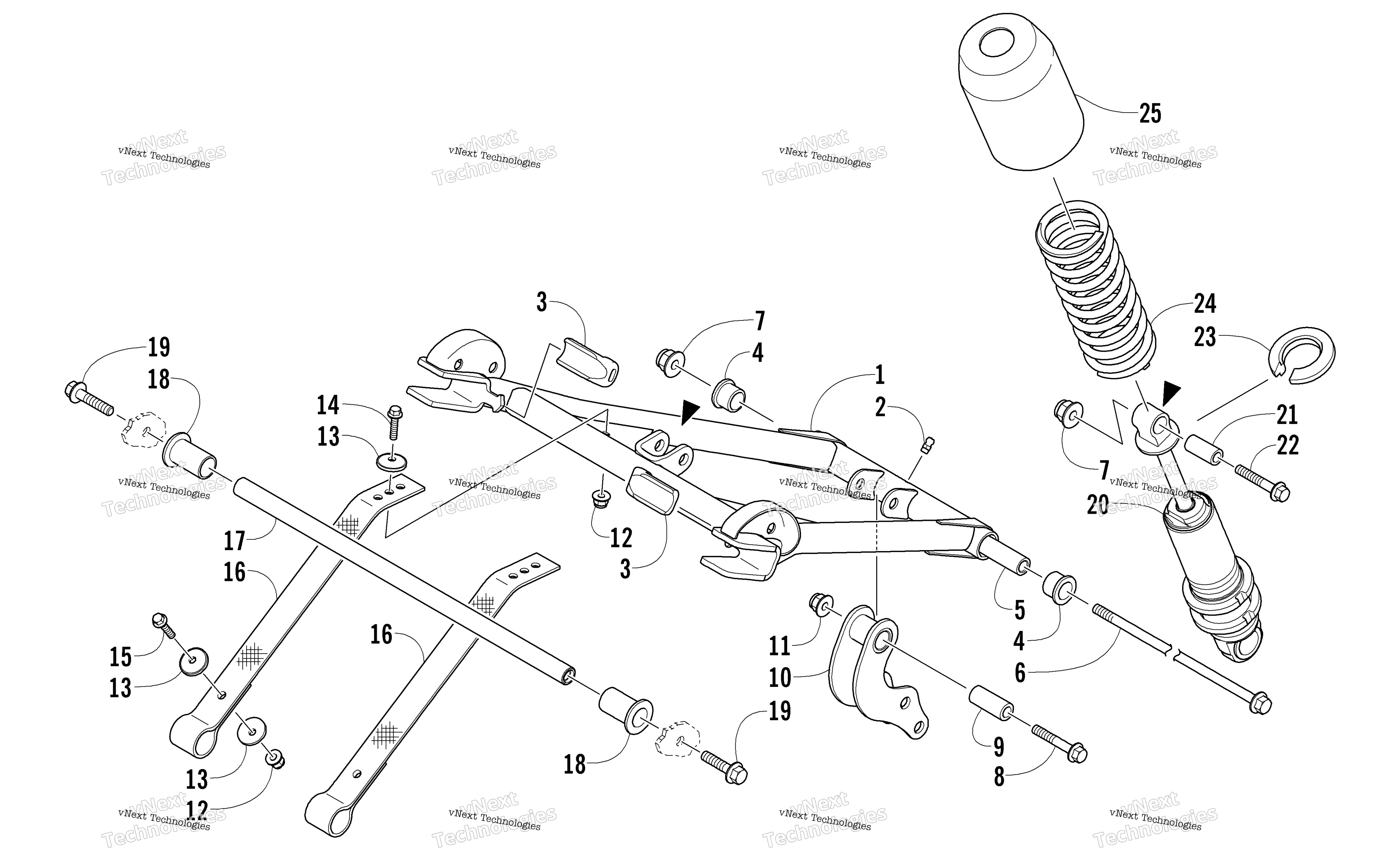 Задняя часть Suspension Front Arm Assembly