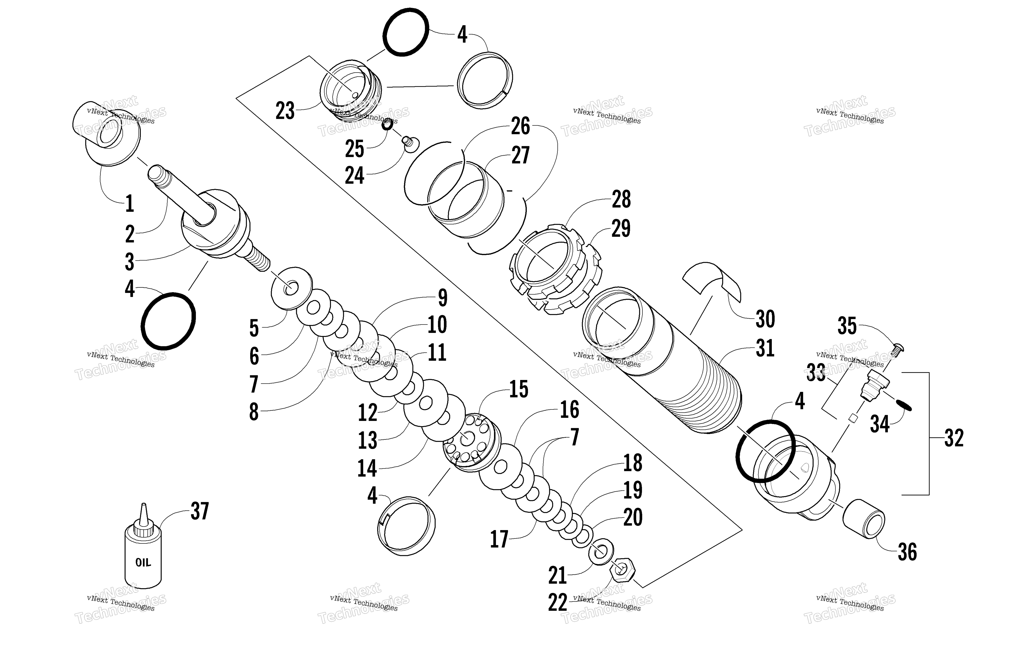 Задняя часть Suspension Front Arm Shock Absorber