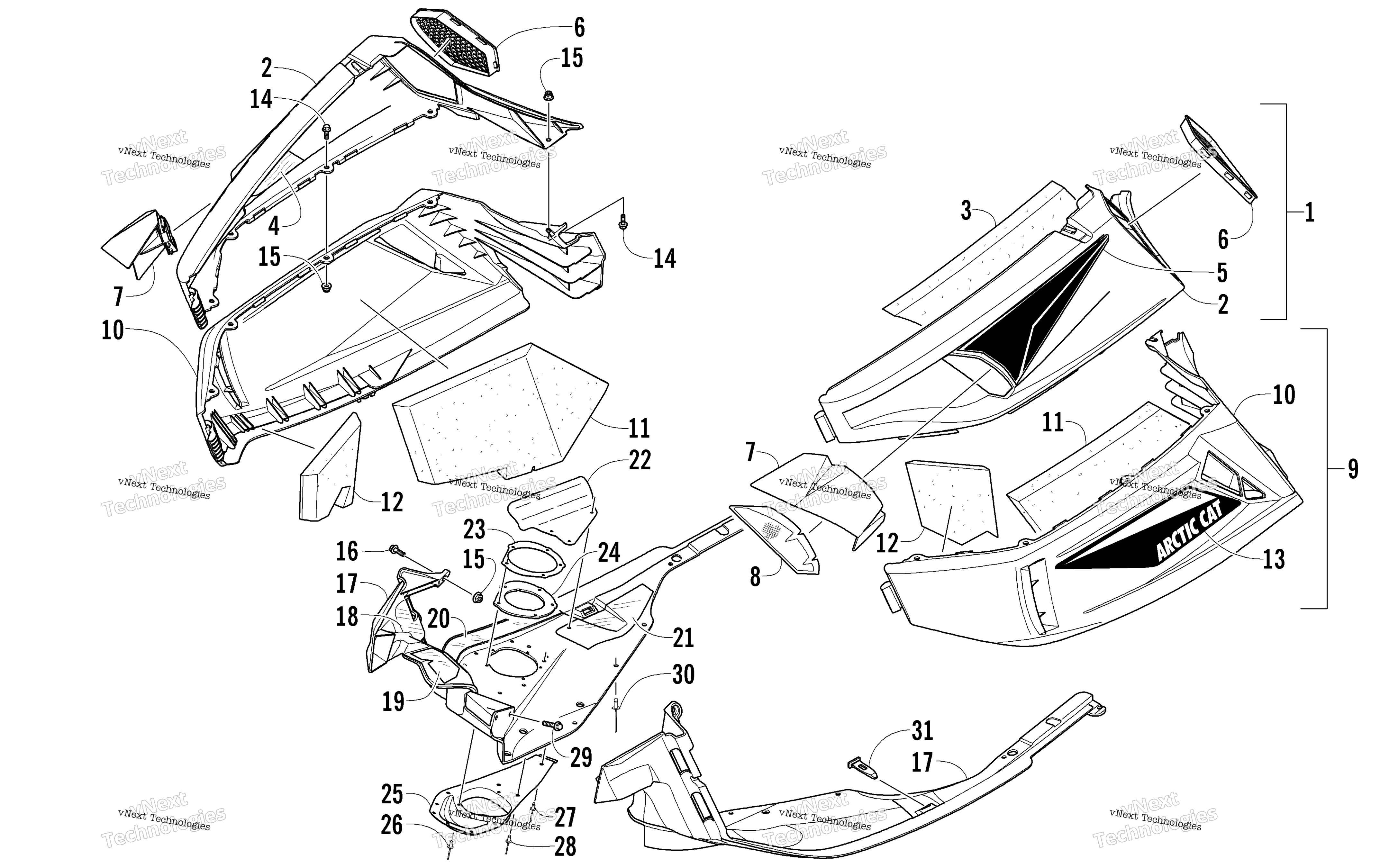 Skid Plate и Side панель узел