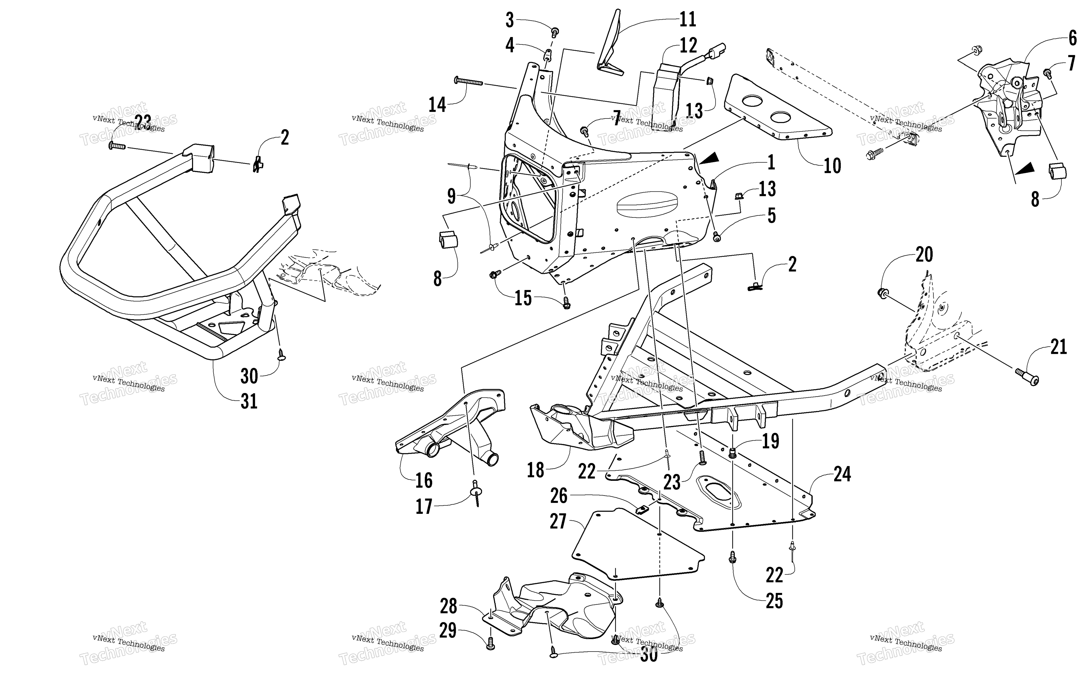 Передняя часть Bumper And Frame Assembly