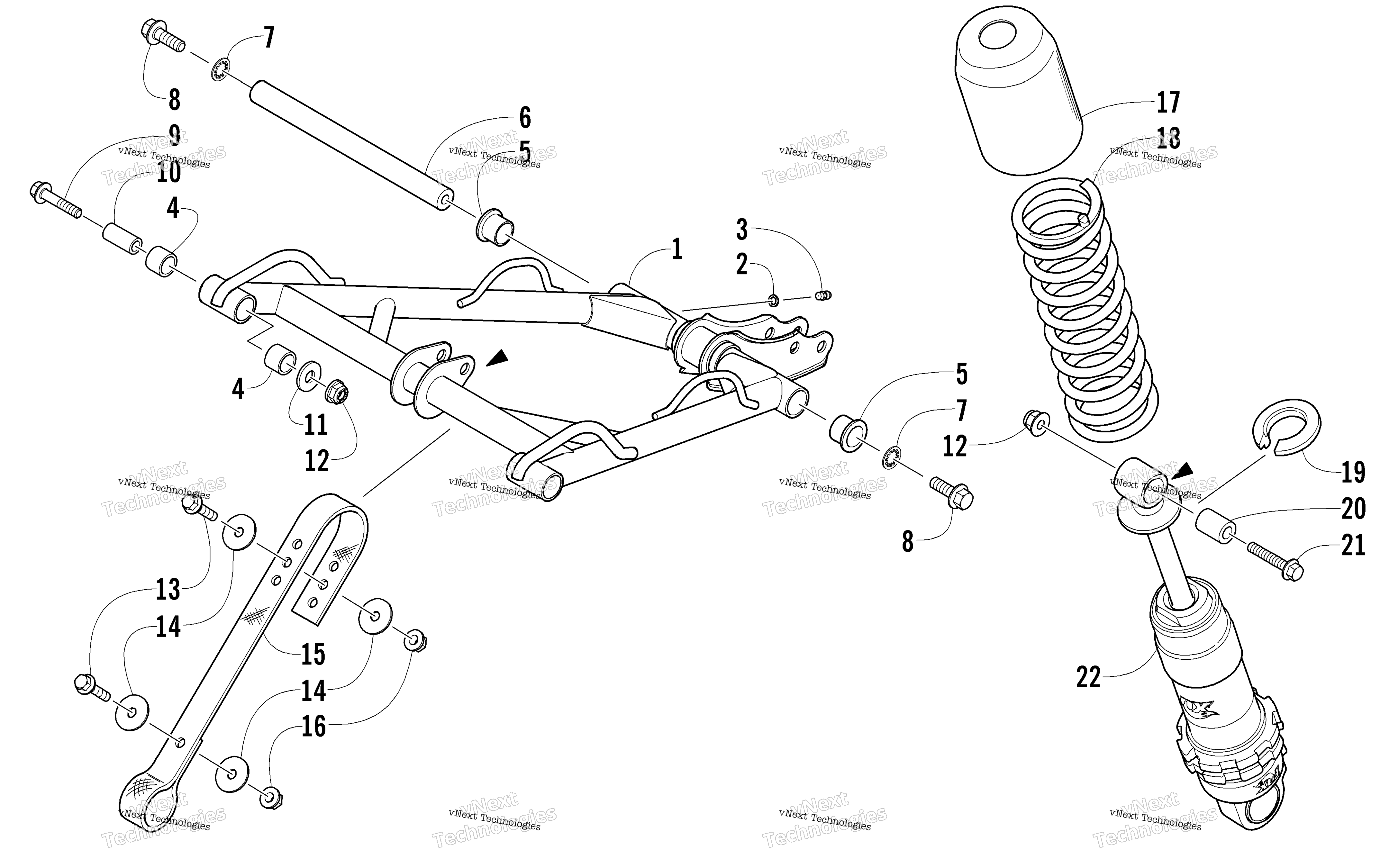 Задняя часть Suspension Front Arm Assembly