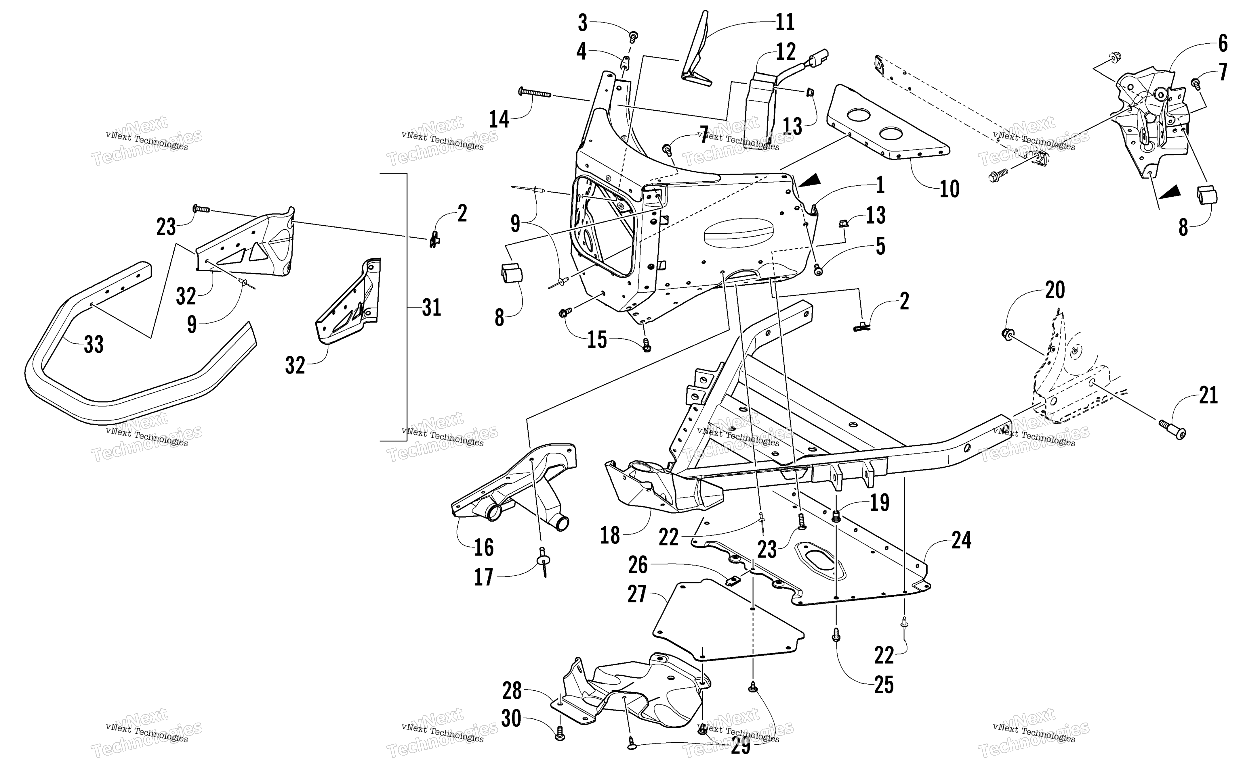 Передняя часть Bumper And Frame Assembly