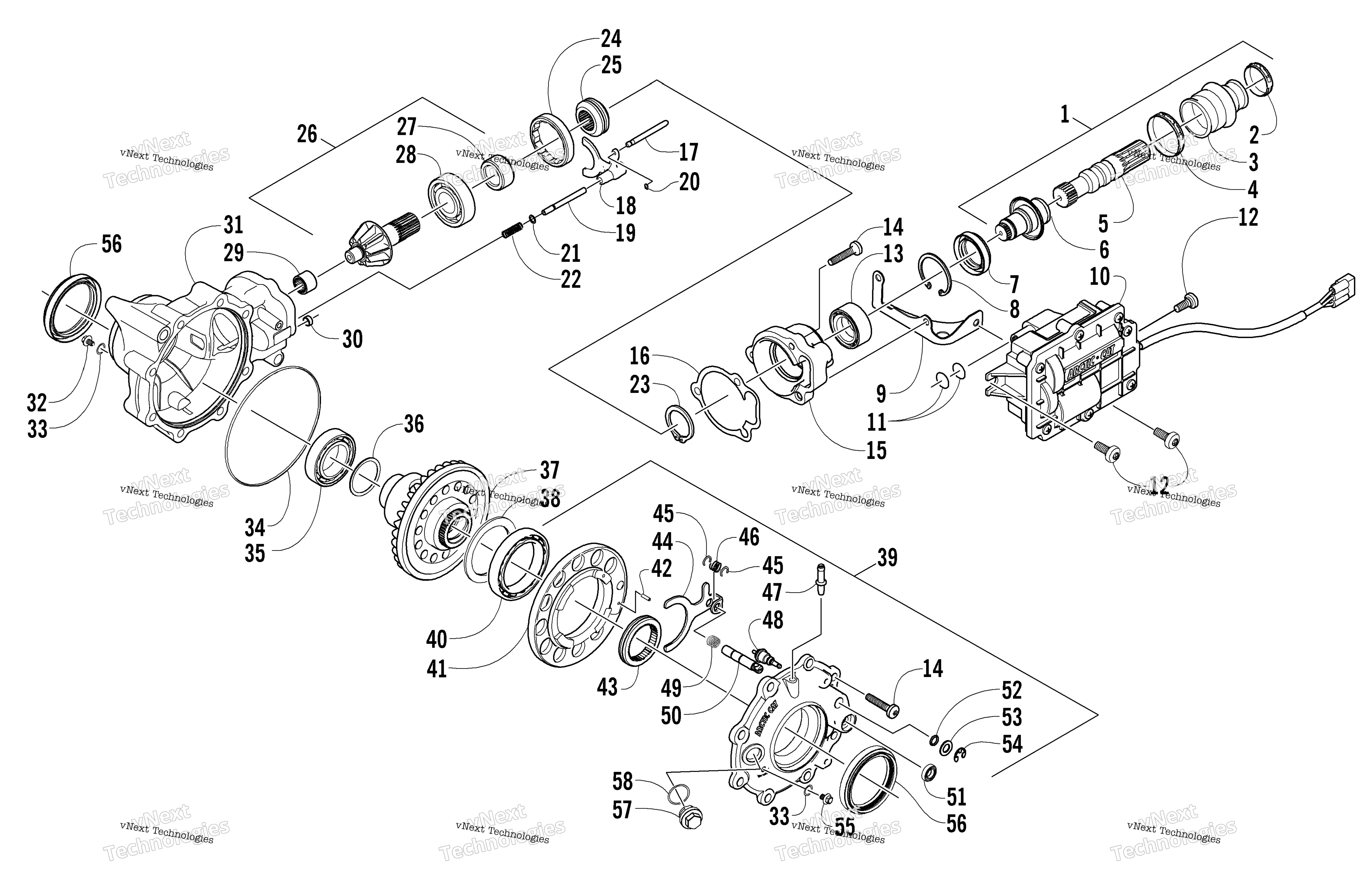 Передняя часть Drive Gearcase Assembly