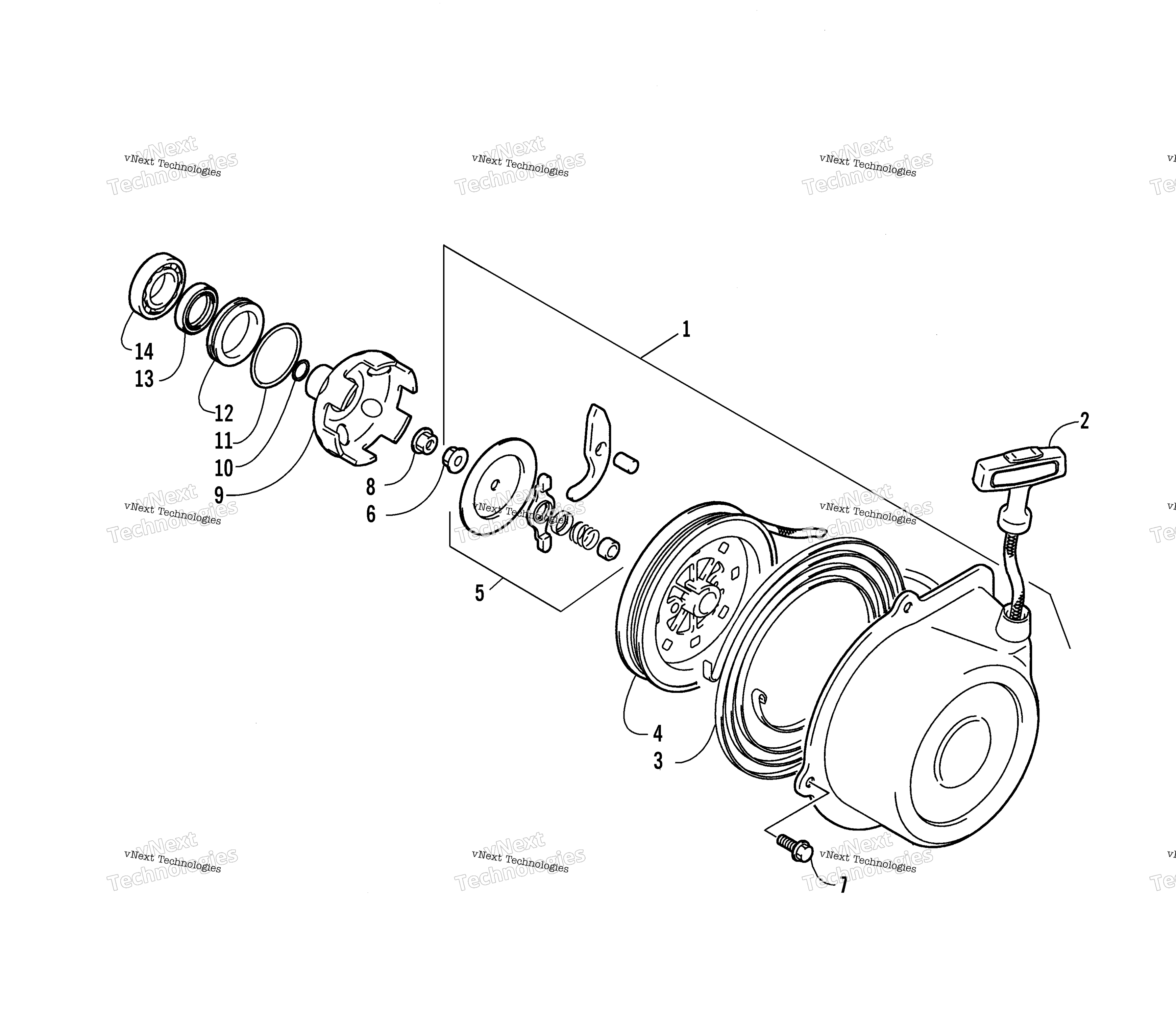 Ручной стартер Starter Assembly