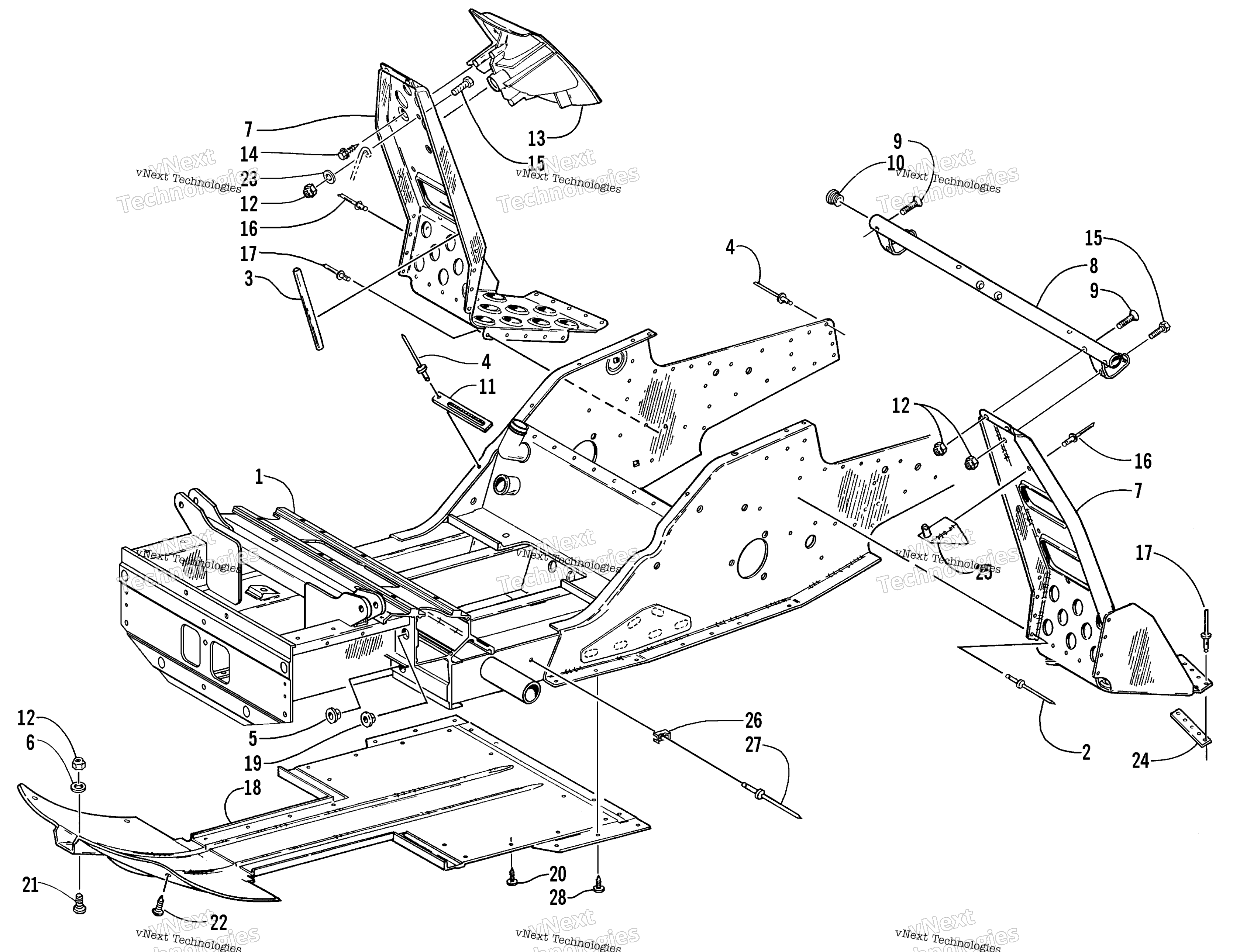Передняя часть Frame And Footrest Assembly