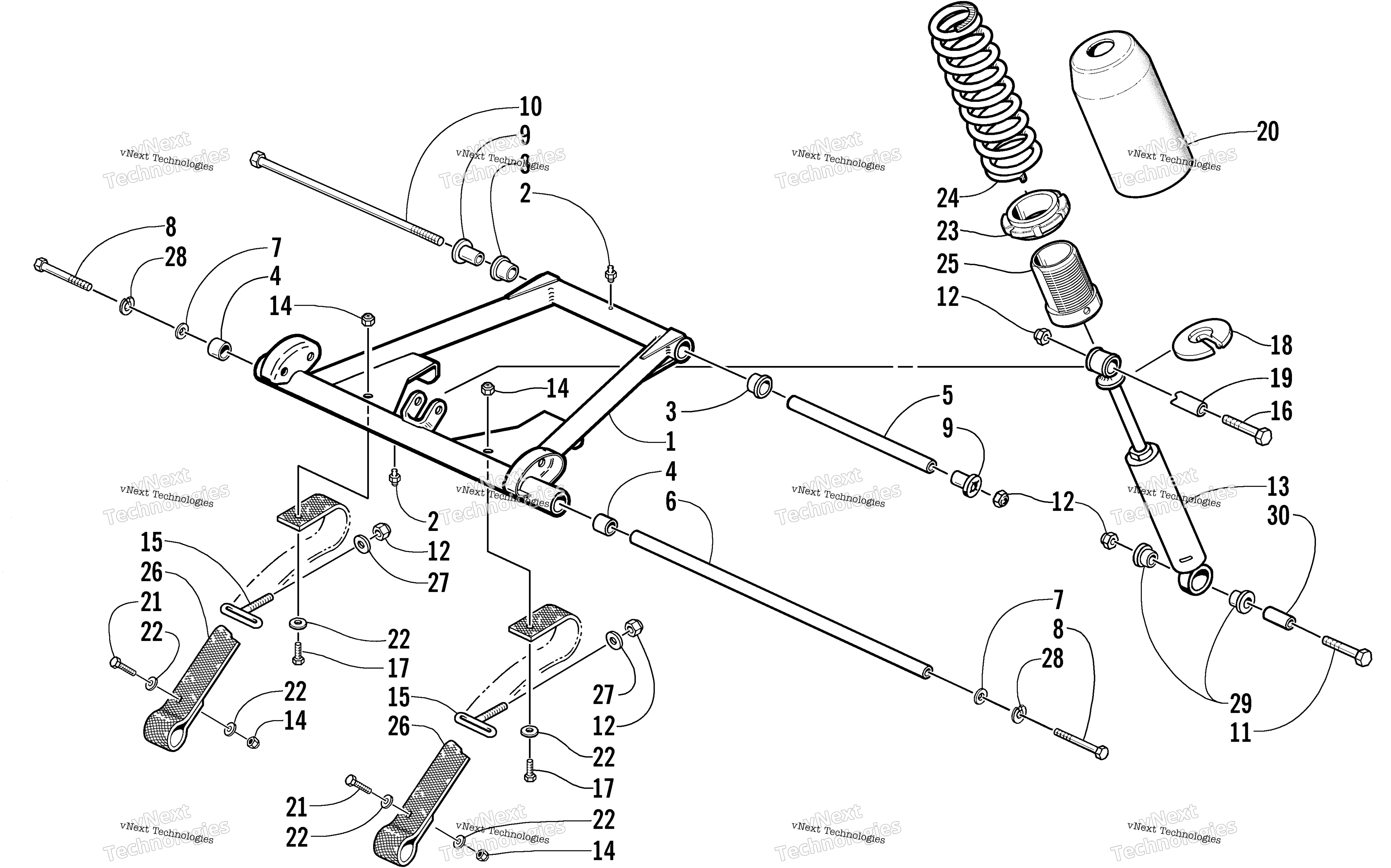Задняя часть Suspension Front Arm Assembly