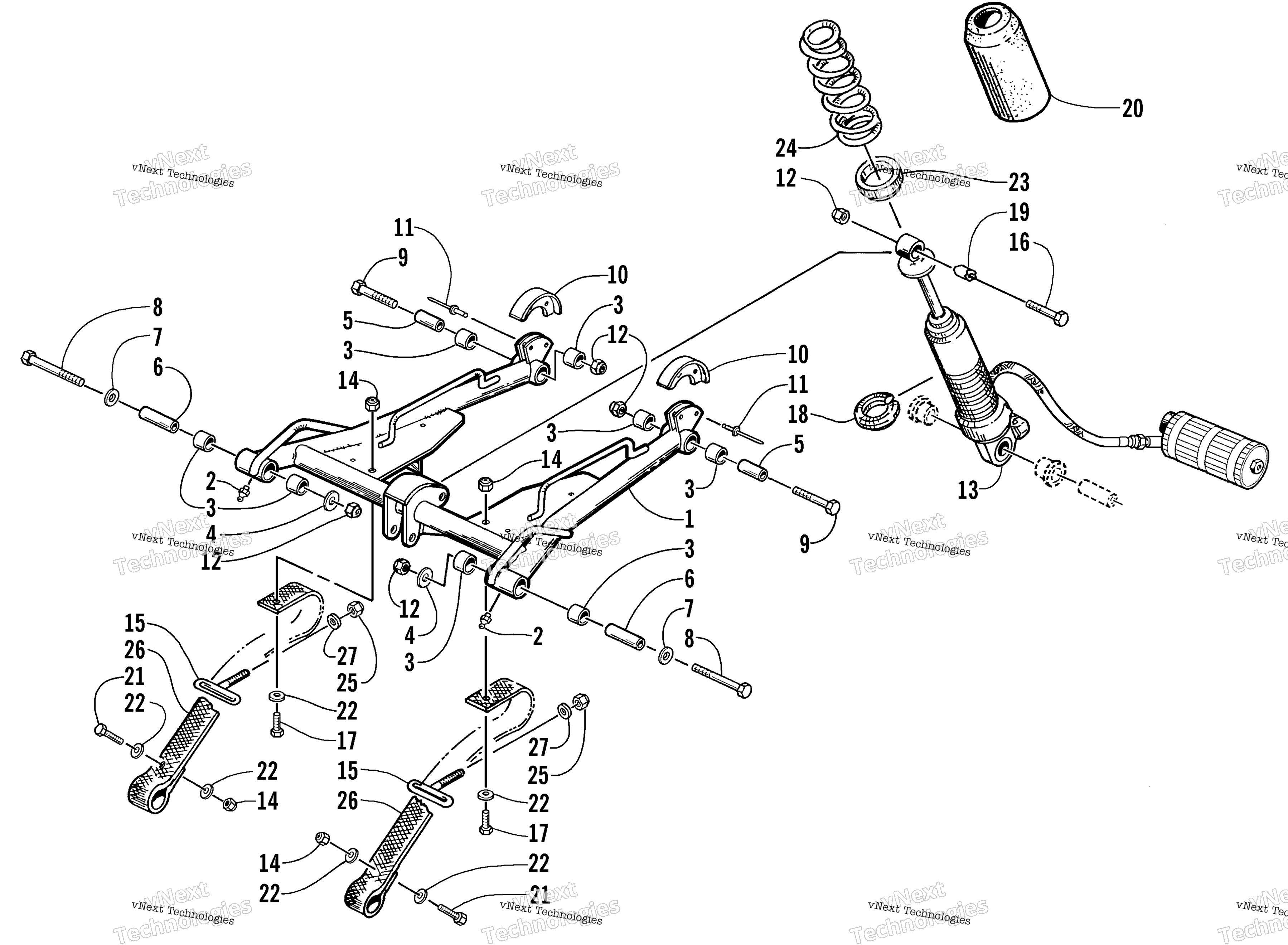 Задняя часть Suspension Front Arm Assembly