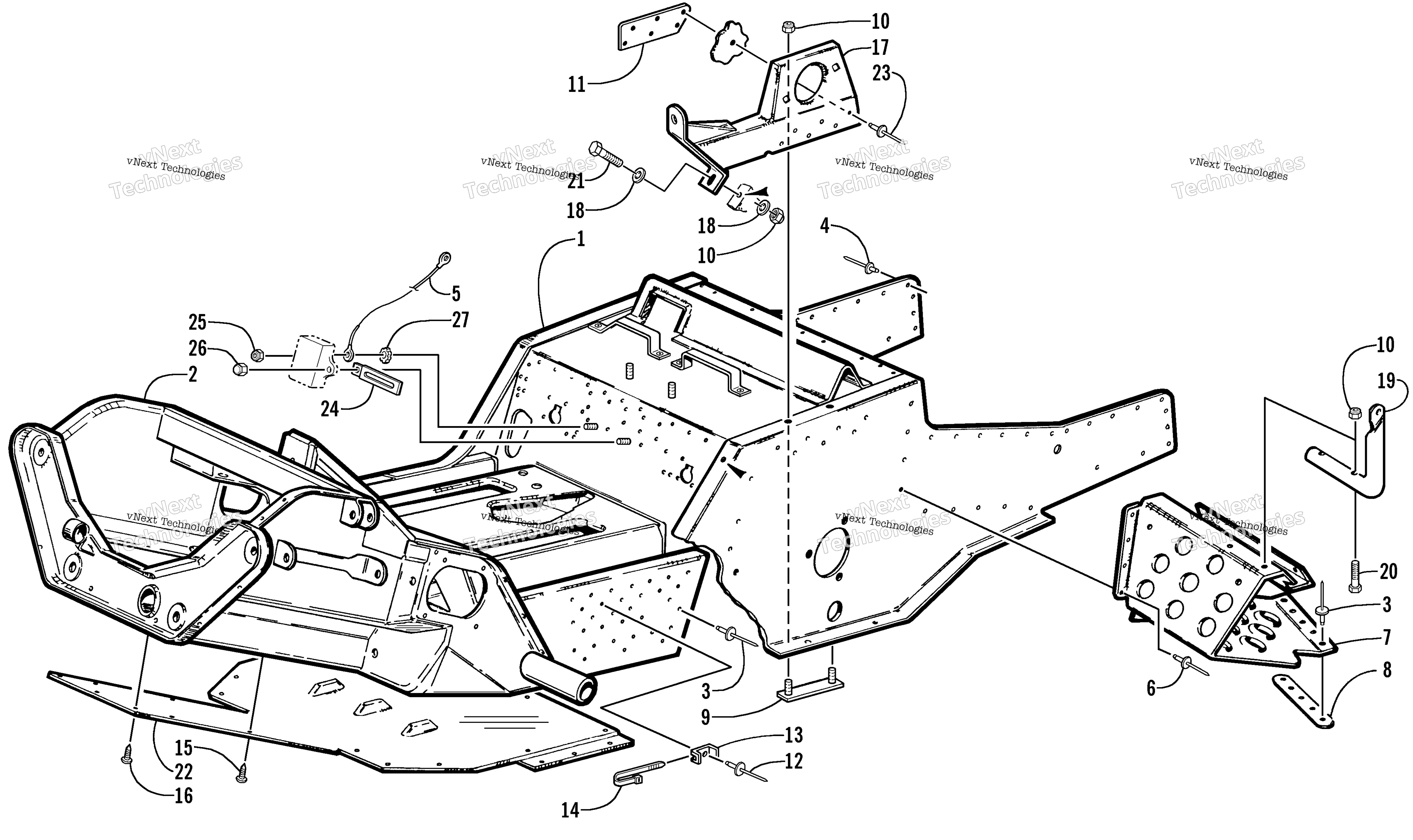 Передняя часть Frame And Footrest Assembly