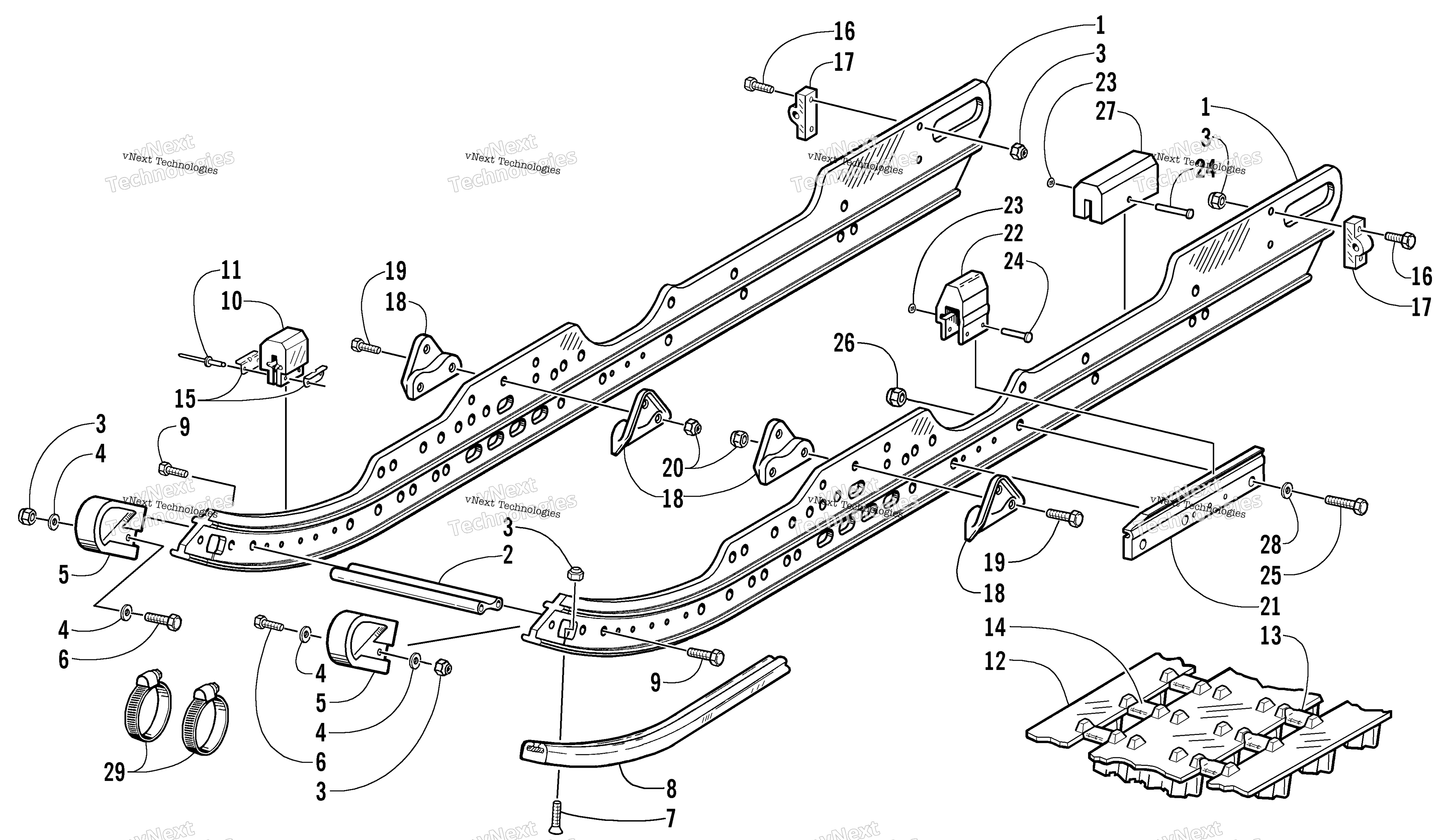 Slide Rail и Track узел (Le)