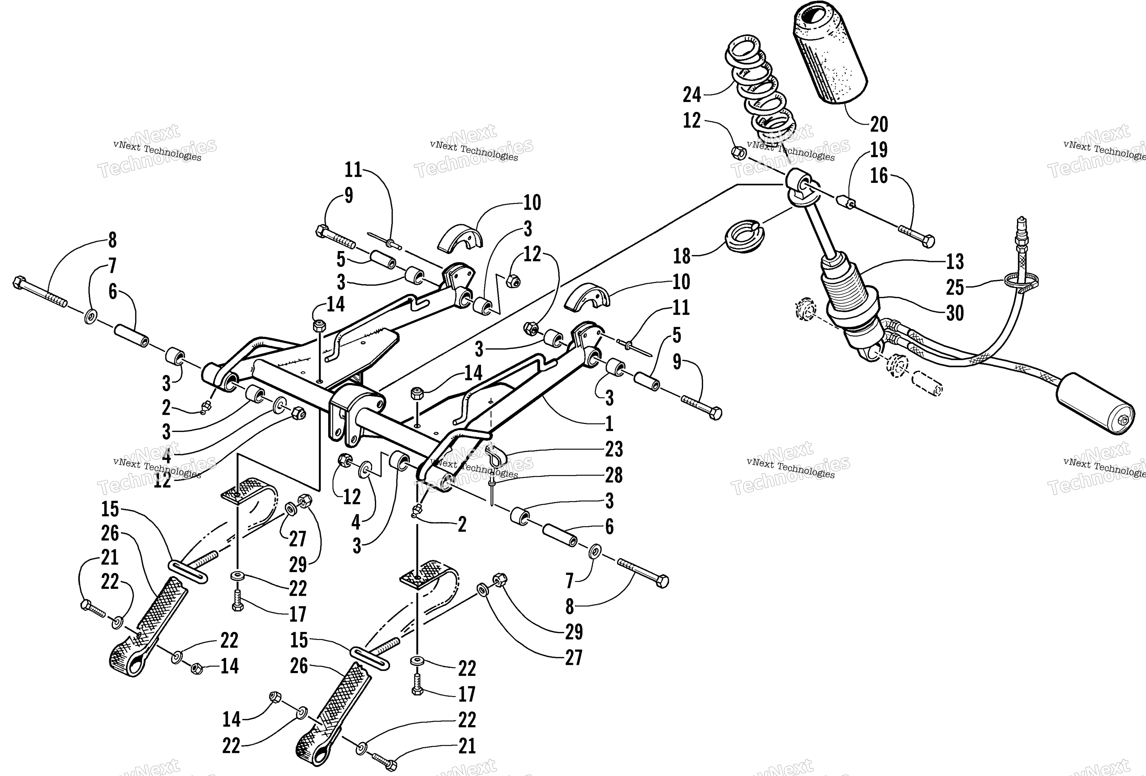 Задняя часть Suspension Front Arm Assembly