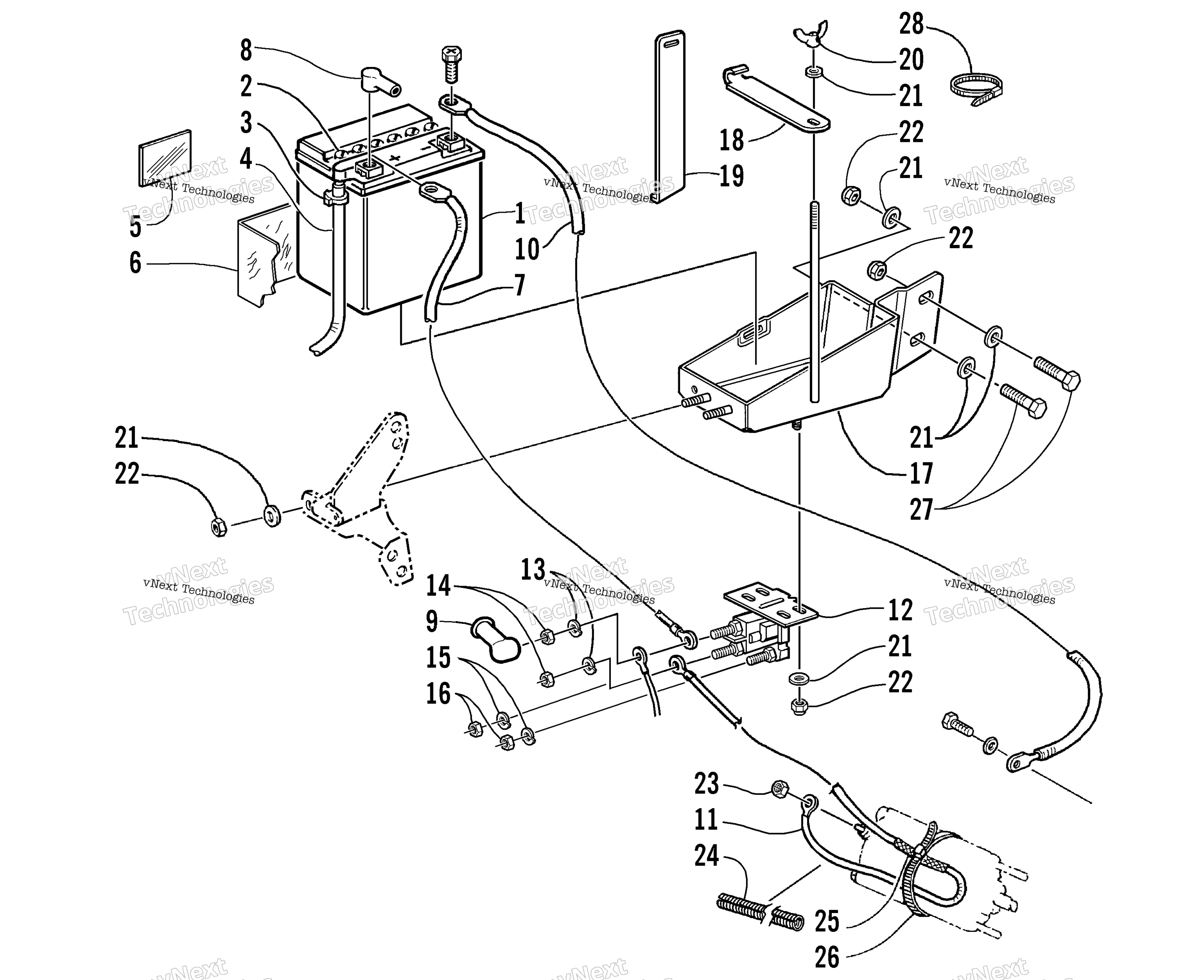 Battery, Solenoid, и Cables