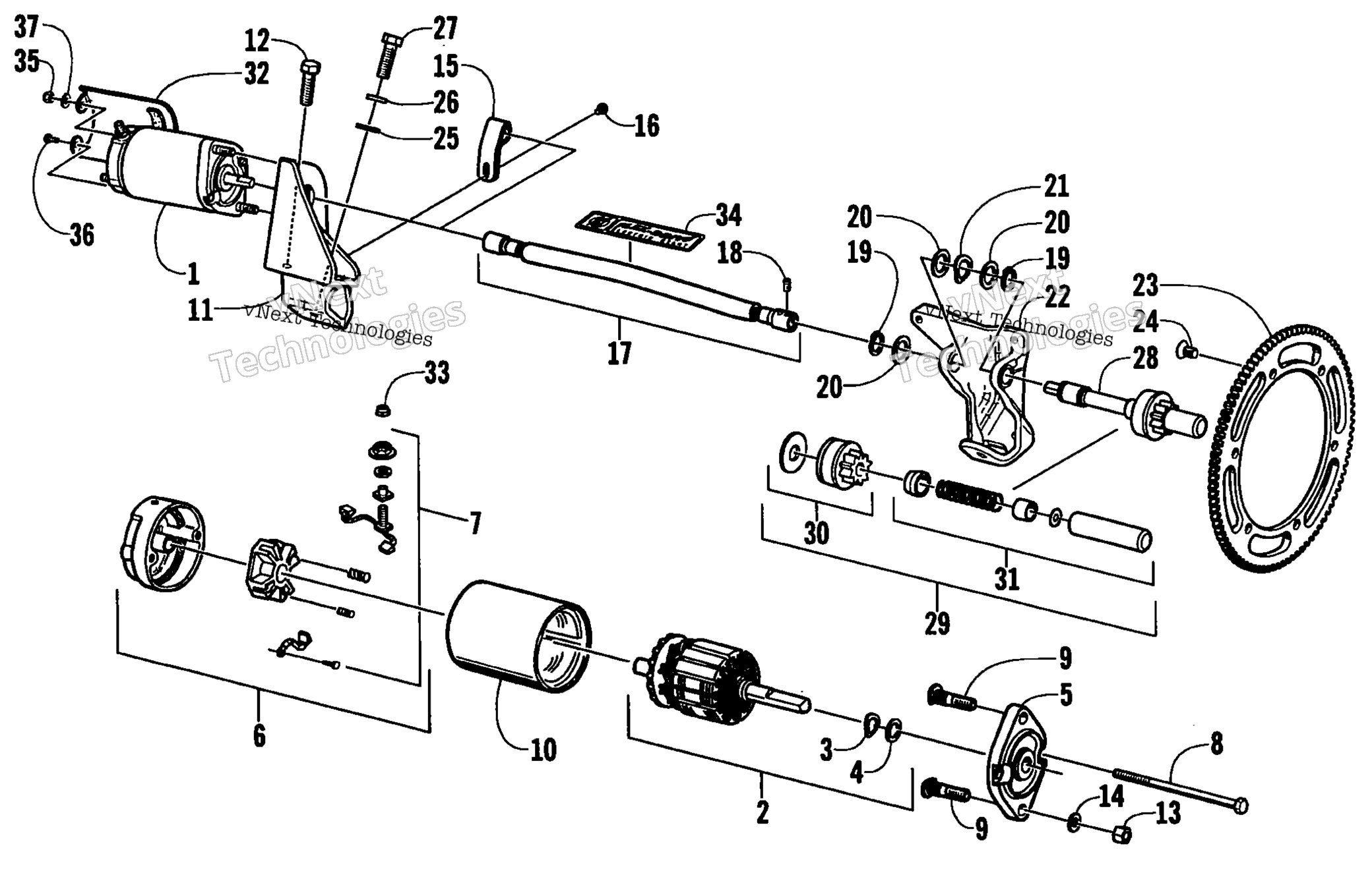 Flex привод Starter Motor узел (Esr)