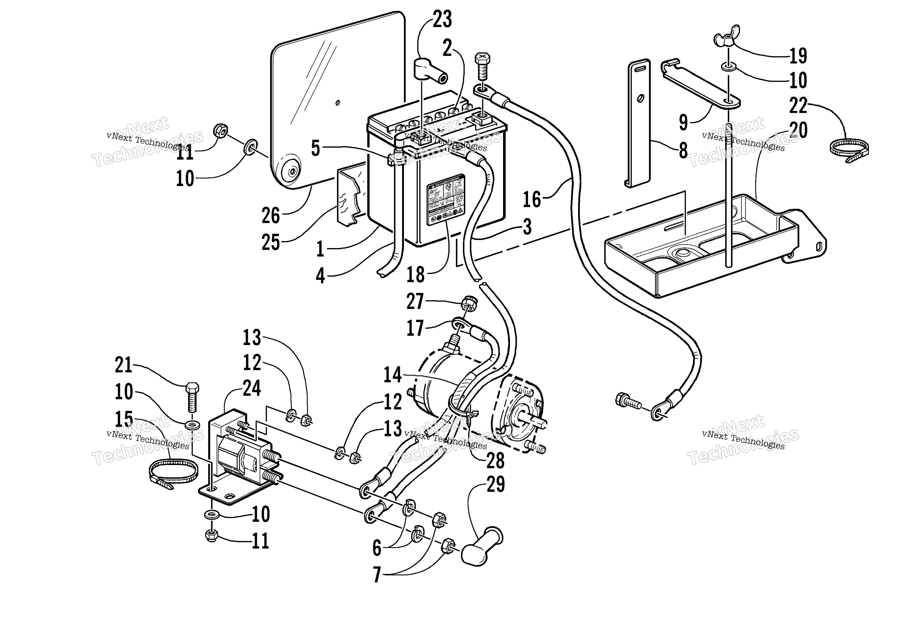 Battery, Solenoid, и Cables