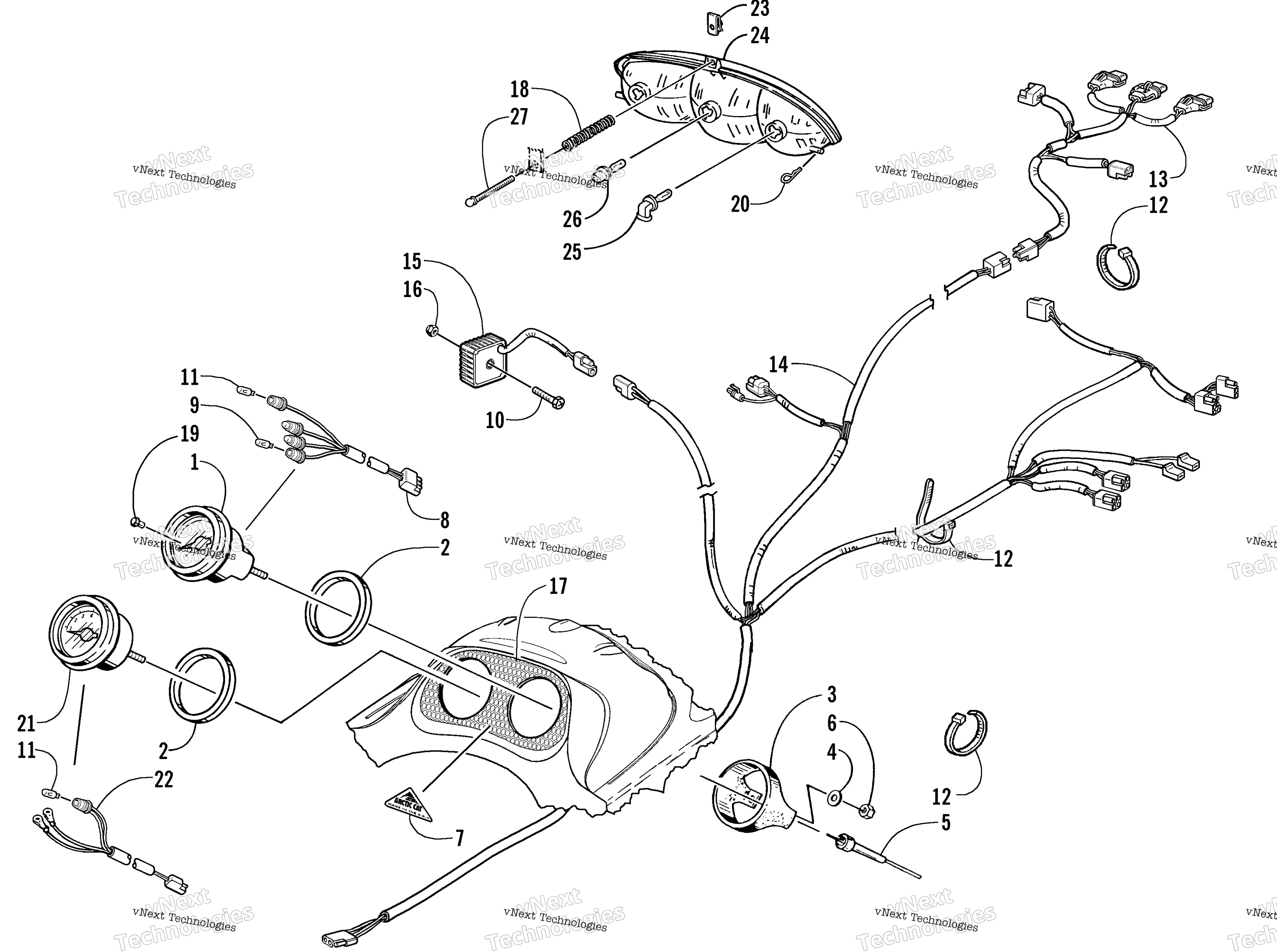 Headlight, Instruments, и Wiring Assemblies