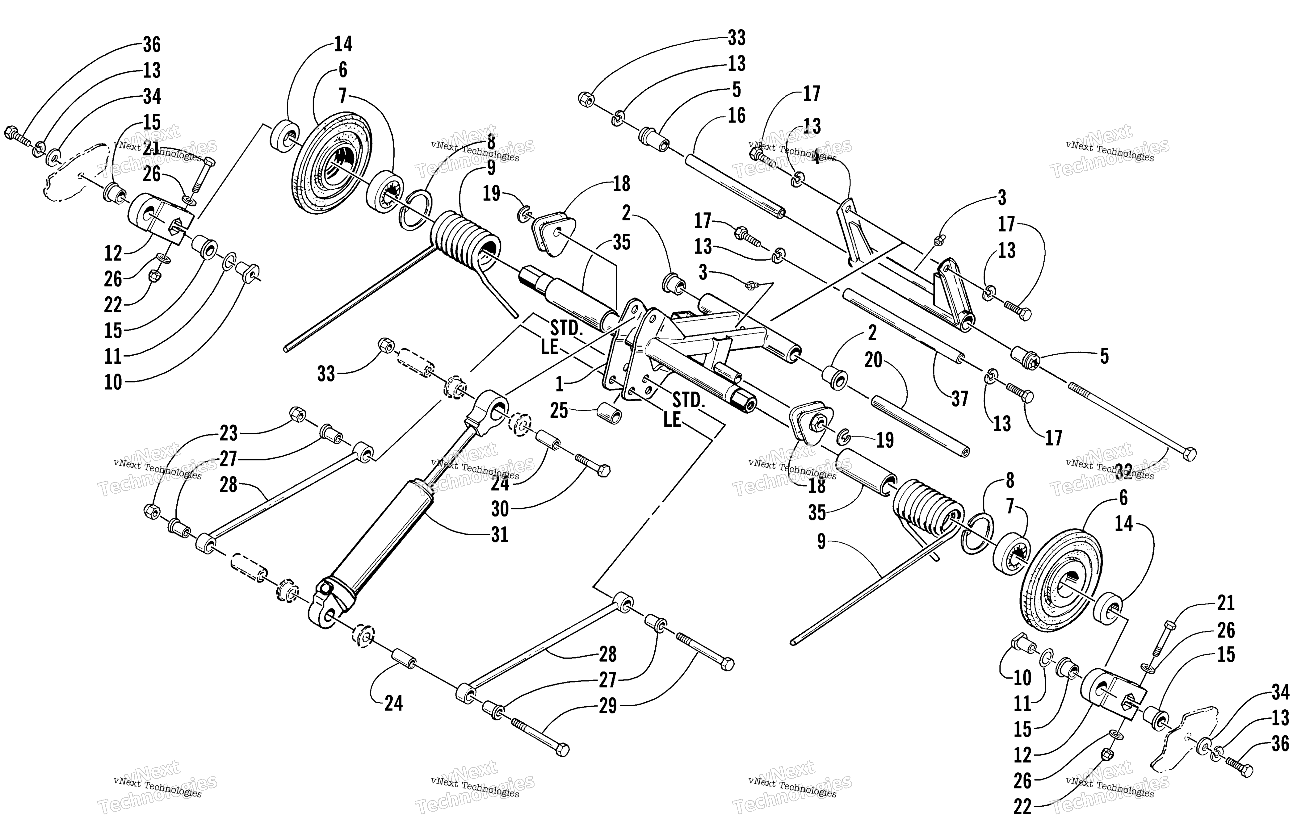 Задняя часть Suspension Rear Arm Assembly