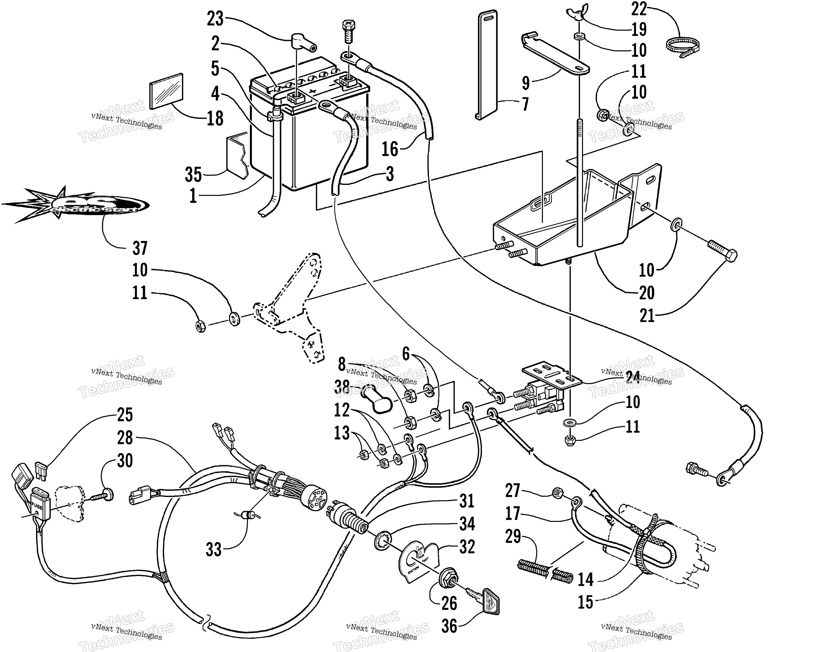 Battery, Solenoid, и Cables (Optional)