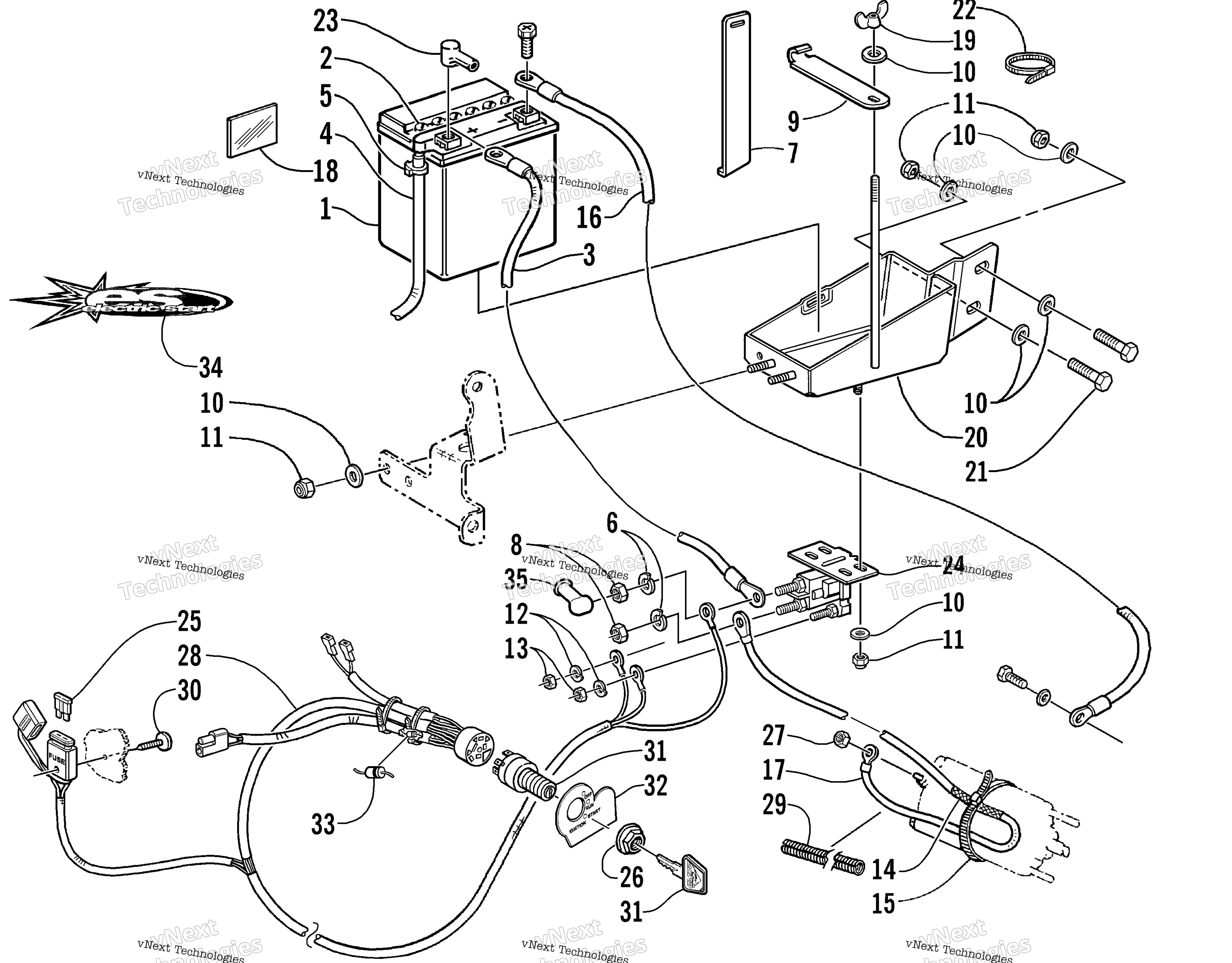 Battery, Solenoid, и Cables (Optional)