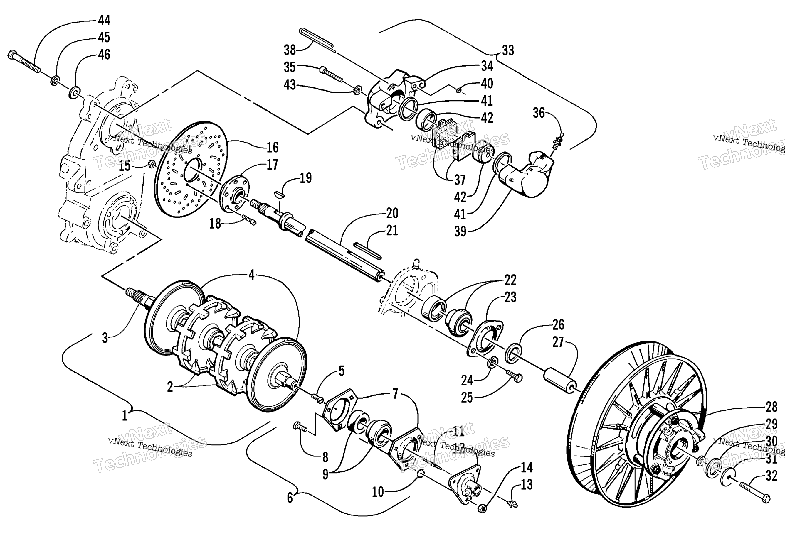 Привод Train Shafts And Brake Assemblies