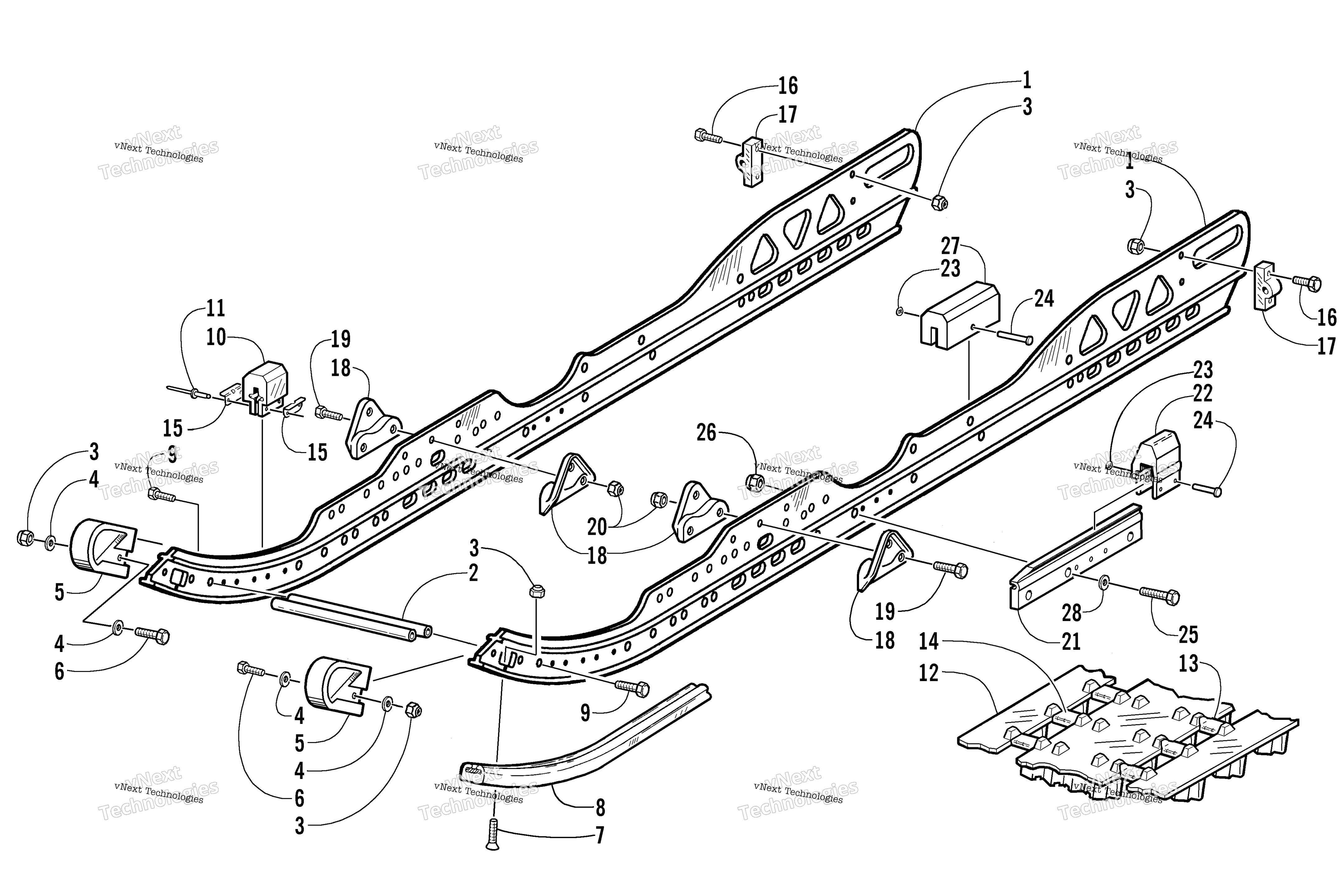 Slide Rail и Track узел (Le)