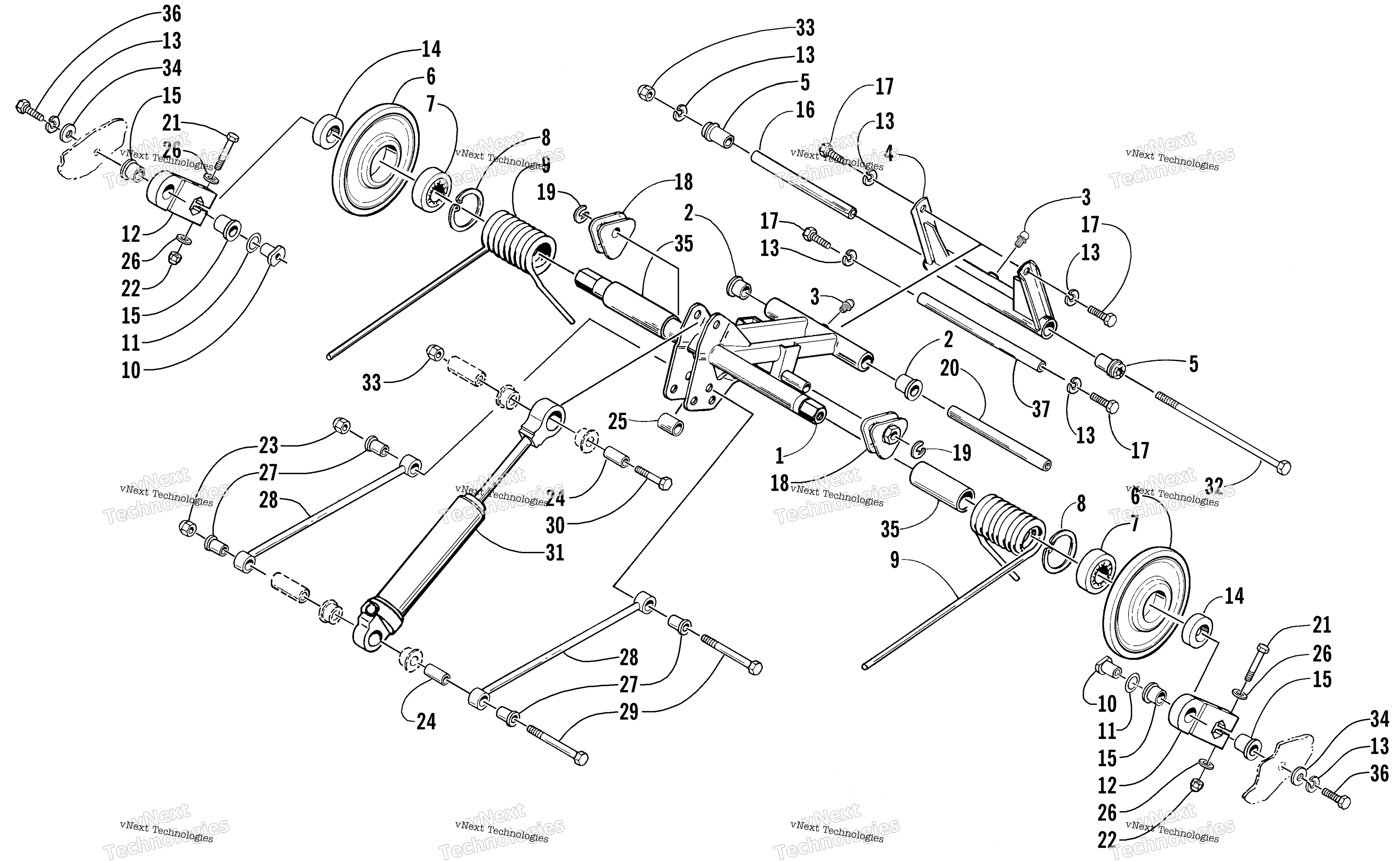 Задняя часть Suspension Rear Arm Assembly