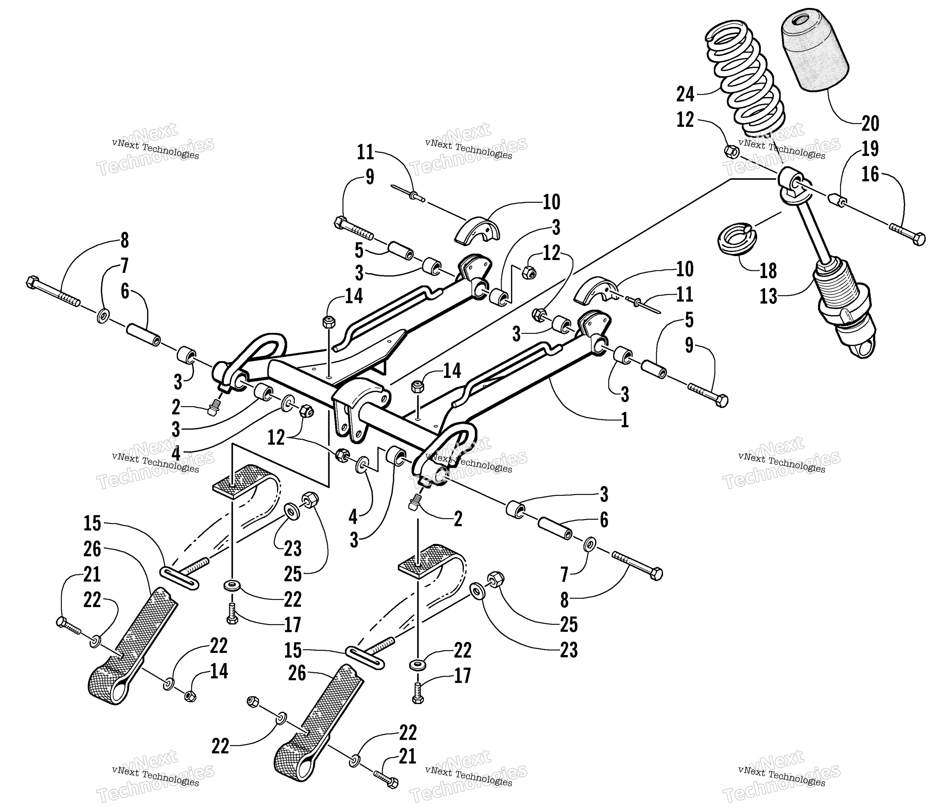 Задняя часть Suspension Front Arm Assembly