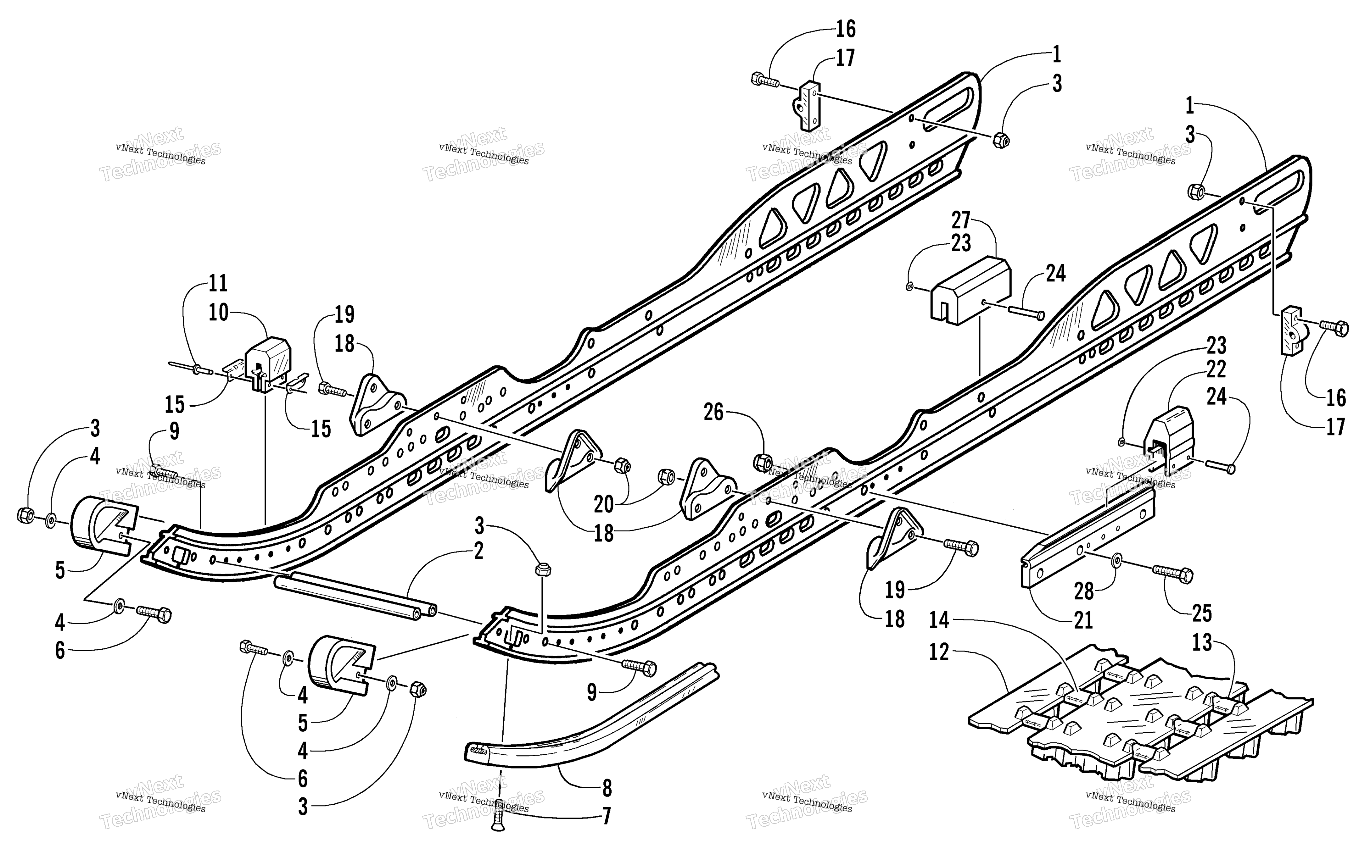 Slide Rail и Track узел (Le 151)