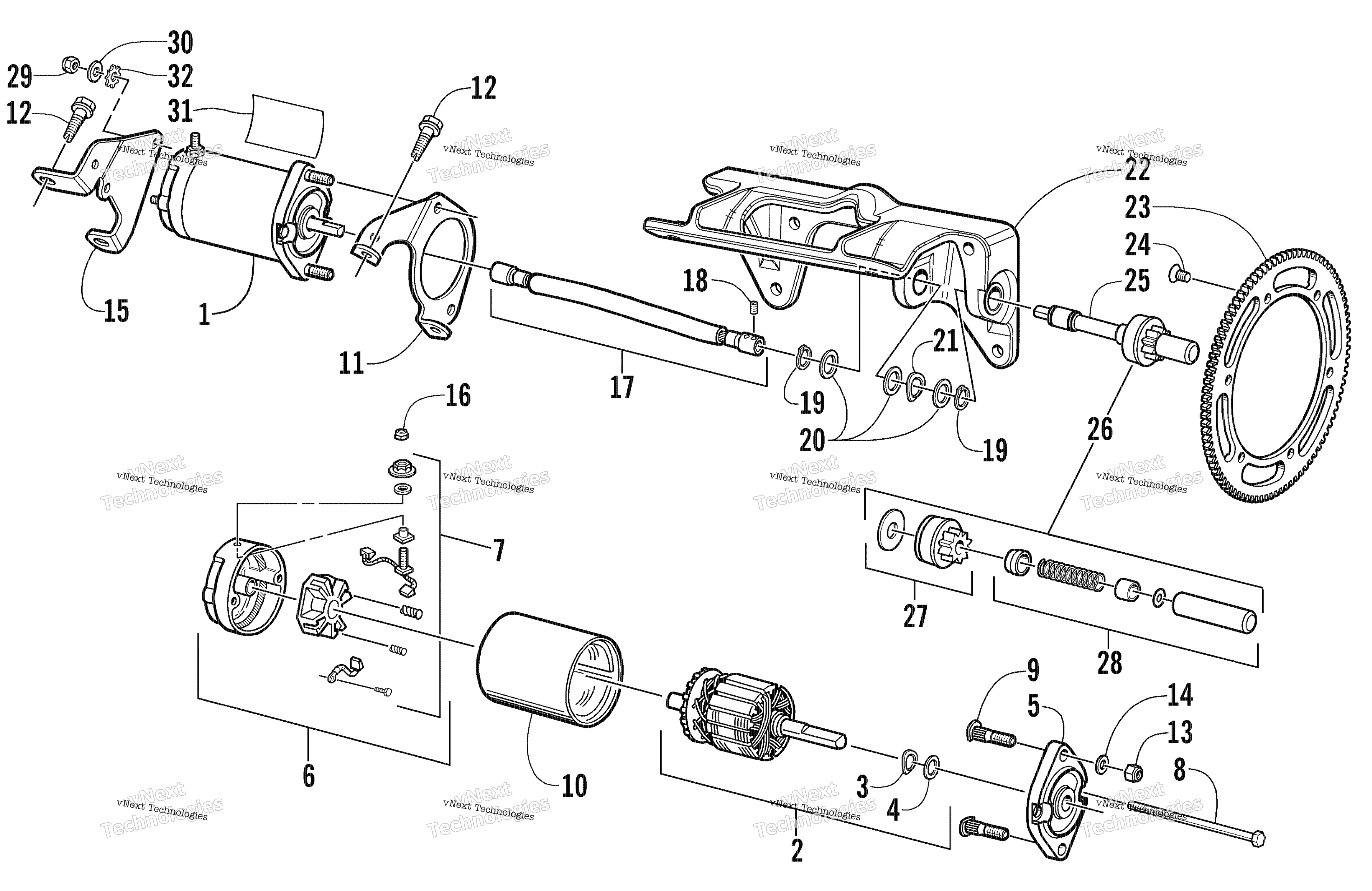 Flex привод Starter Motor Assembly(Optional)
