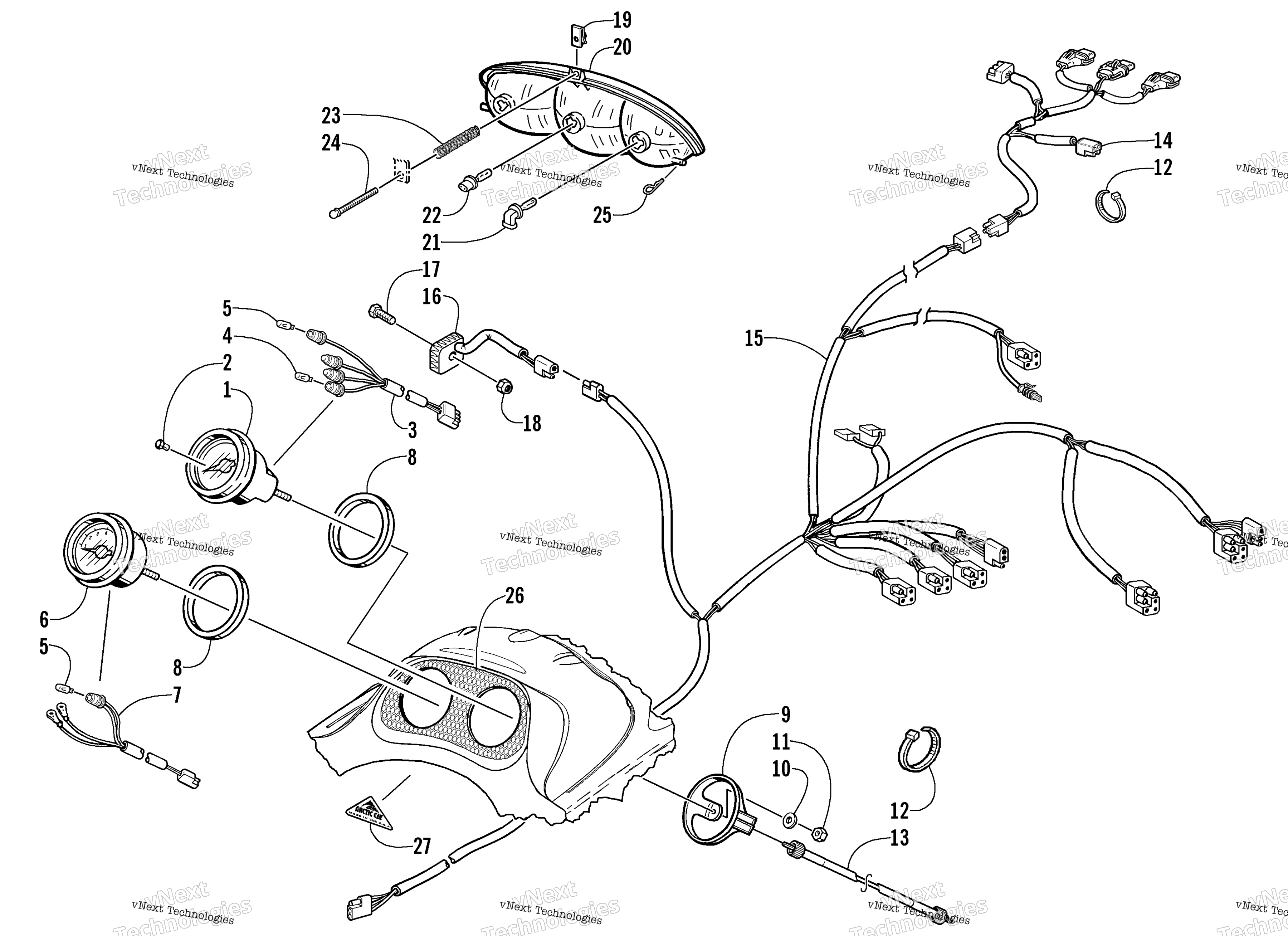 Headlight, Instruments, и Wiring Assemblies