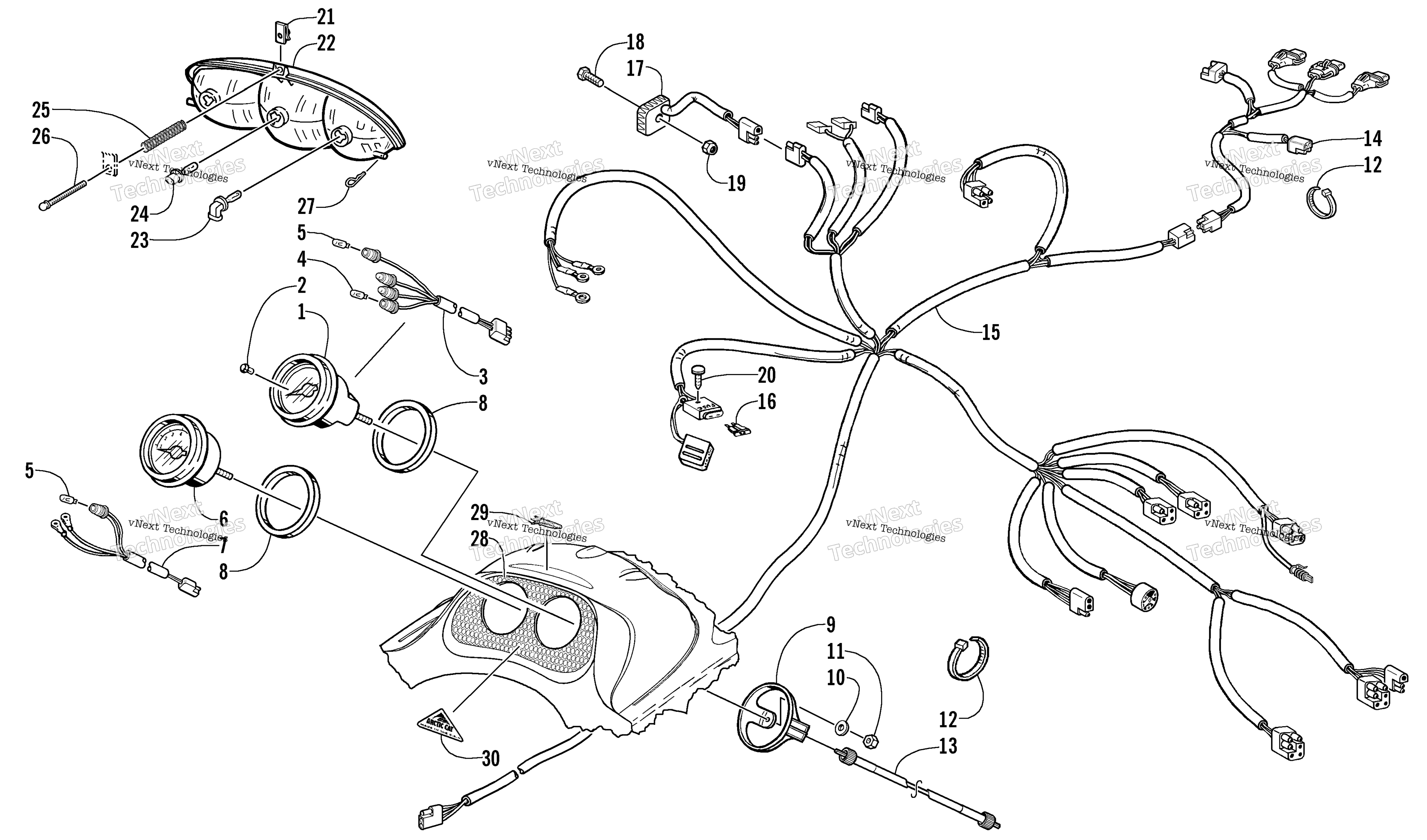 Headlight, Instruments, и Wiring Assemblies (Esr)