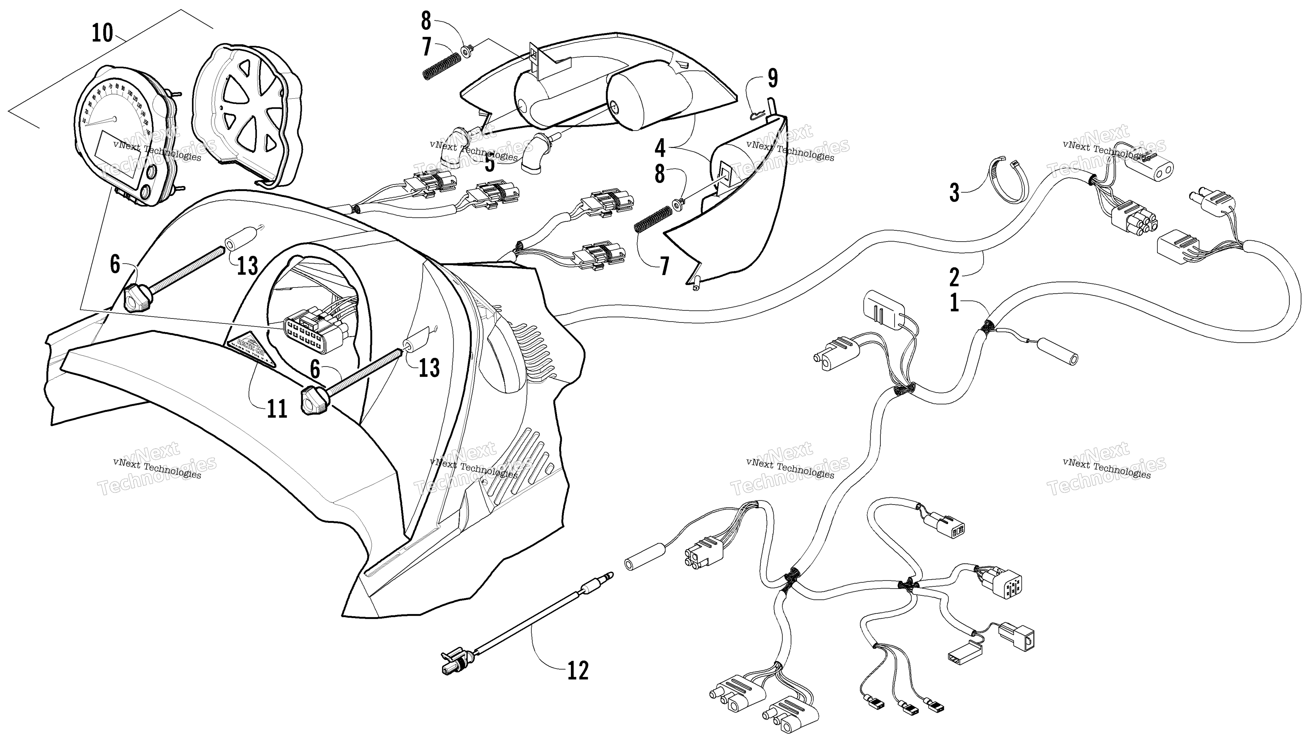 Headlight, Instruments, и Wiring Assemblies