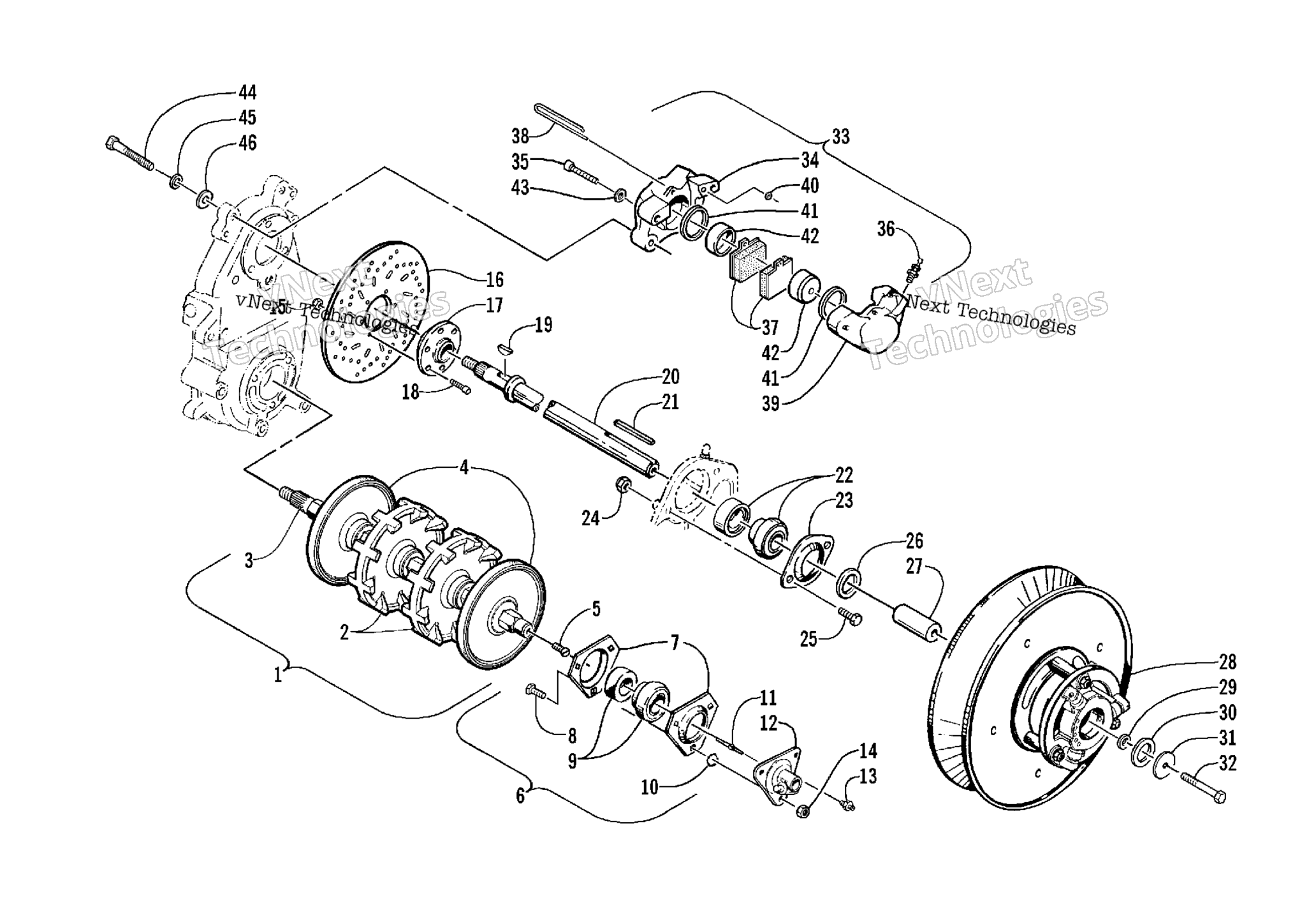 Привод Train Shafts And Brake Assemblies
