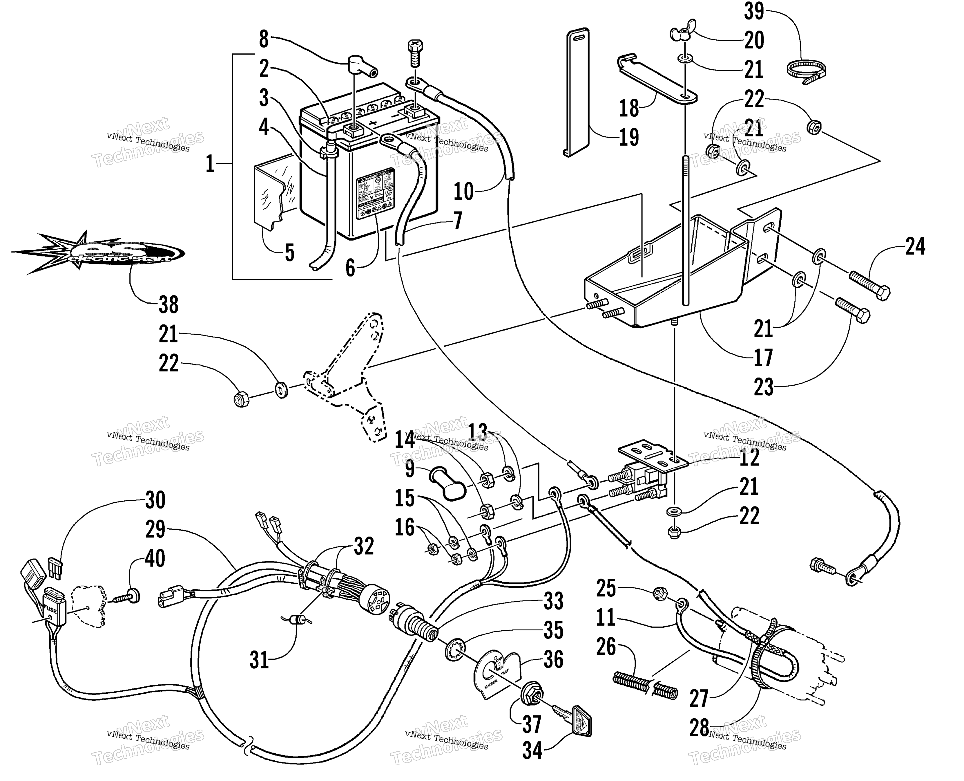 Battery, Solenoid, и Cables (Optional)