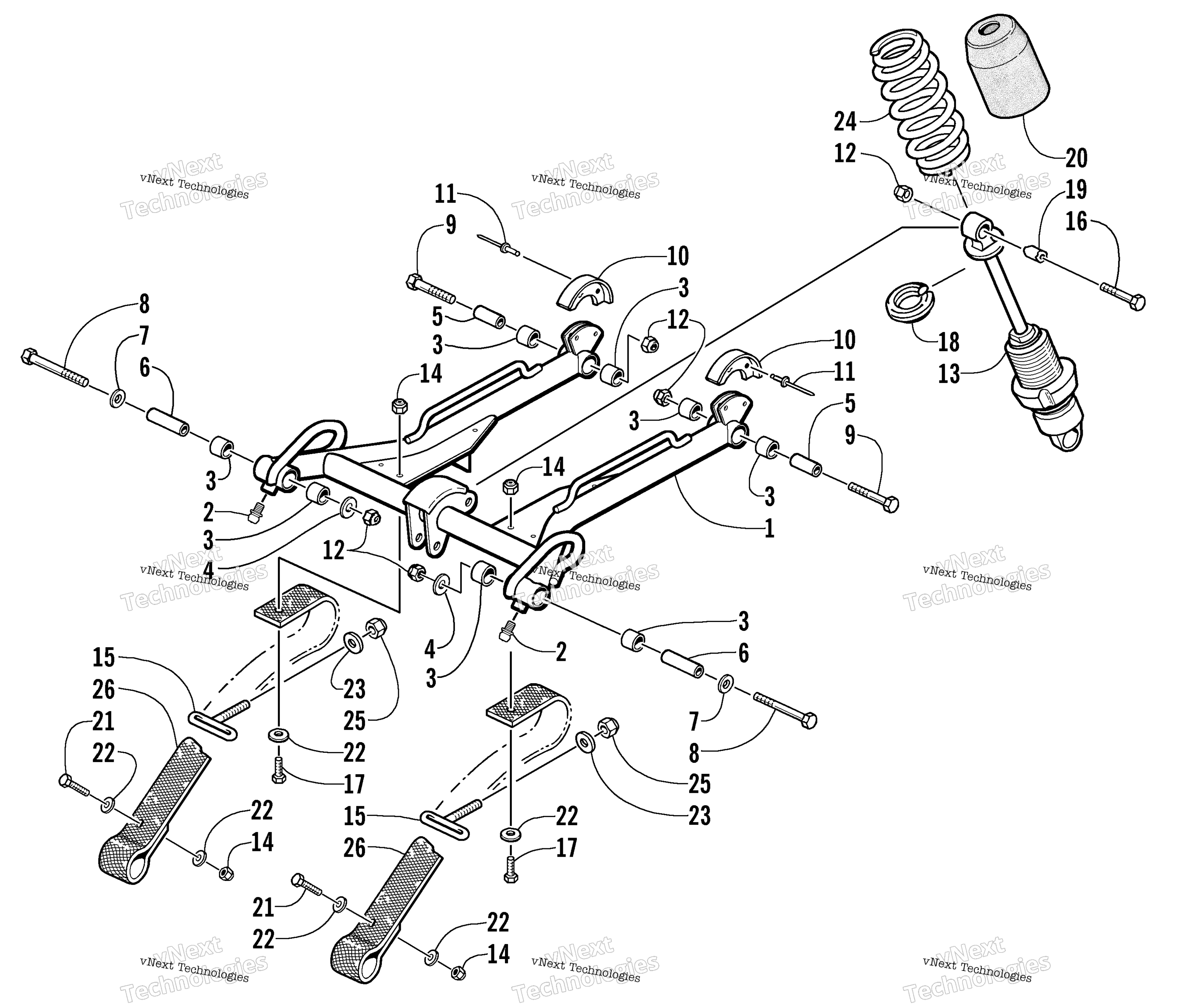 Задняя часть Suspension Front Arm Assembly
