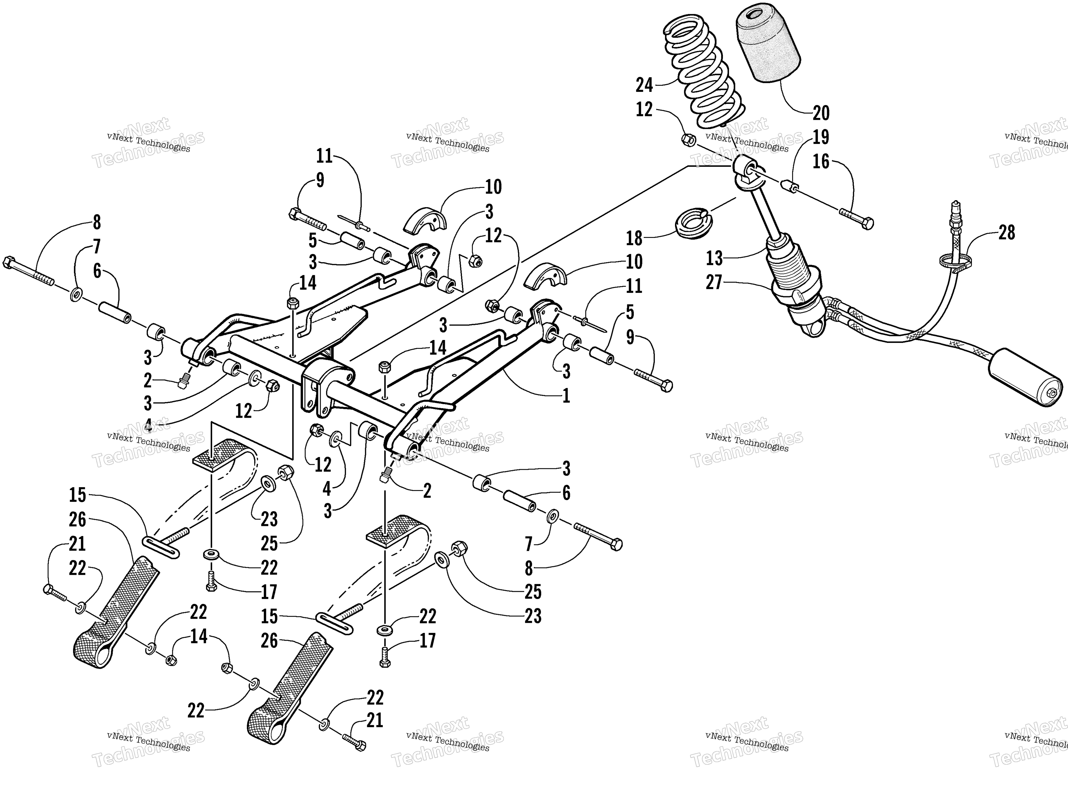 Задняя часть Suspension Front Arm Assembly