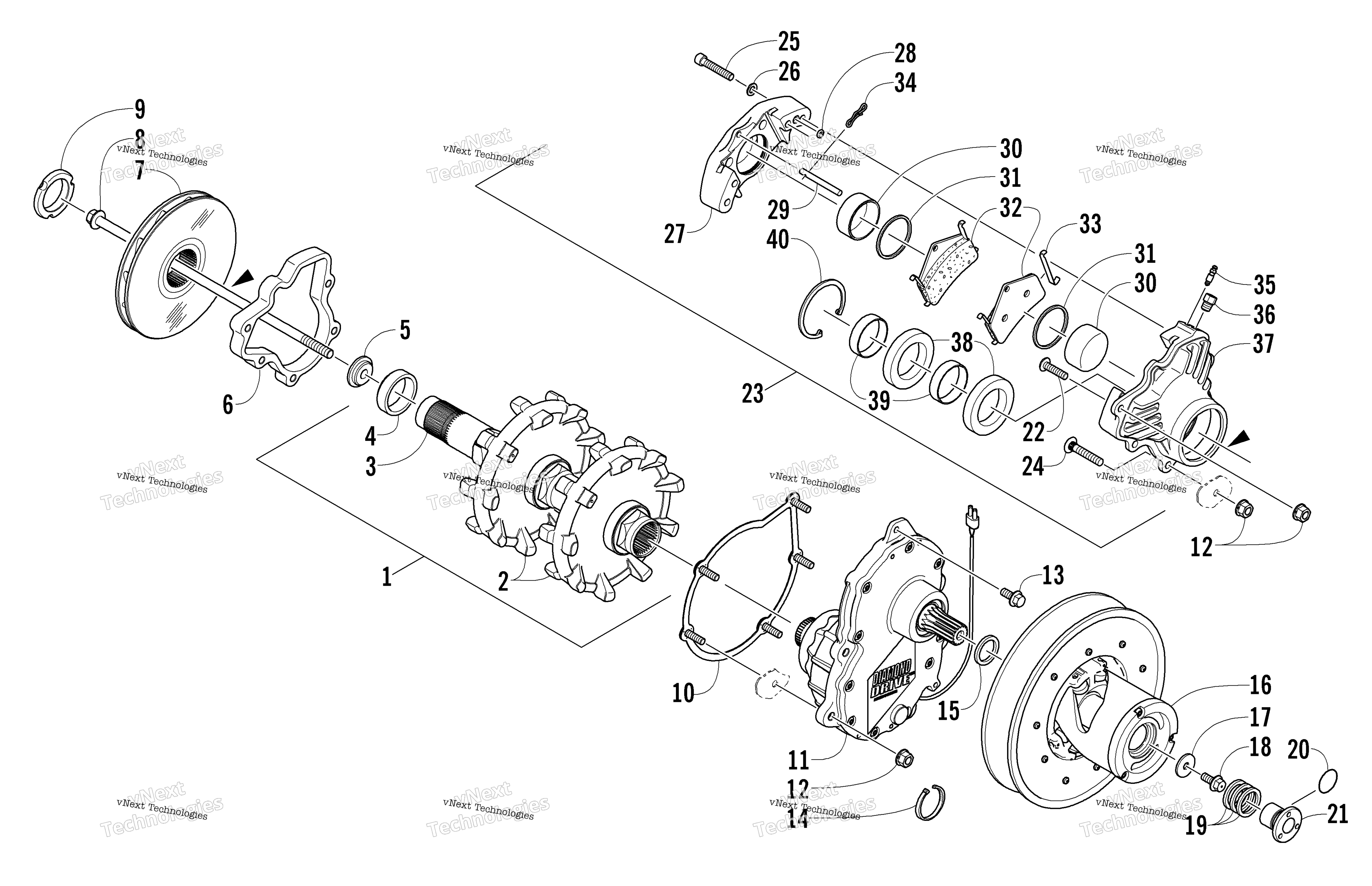 Привод Train Shafts And Brake Assemblies
