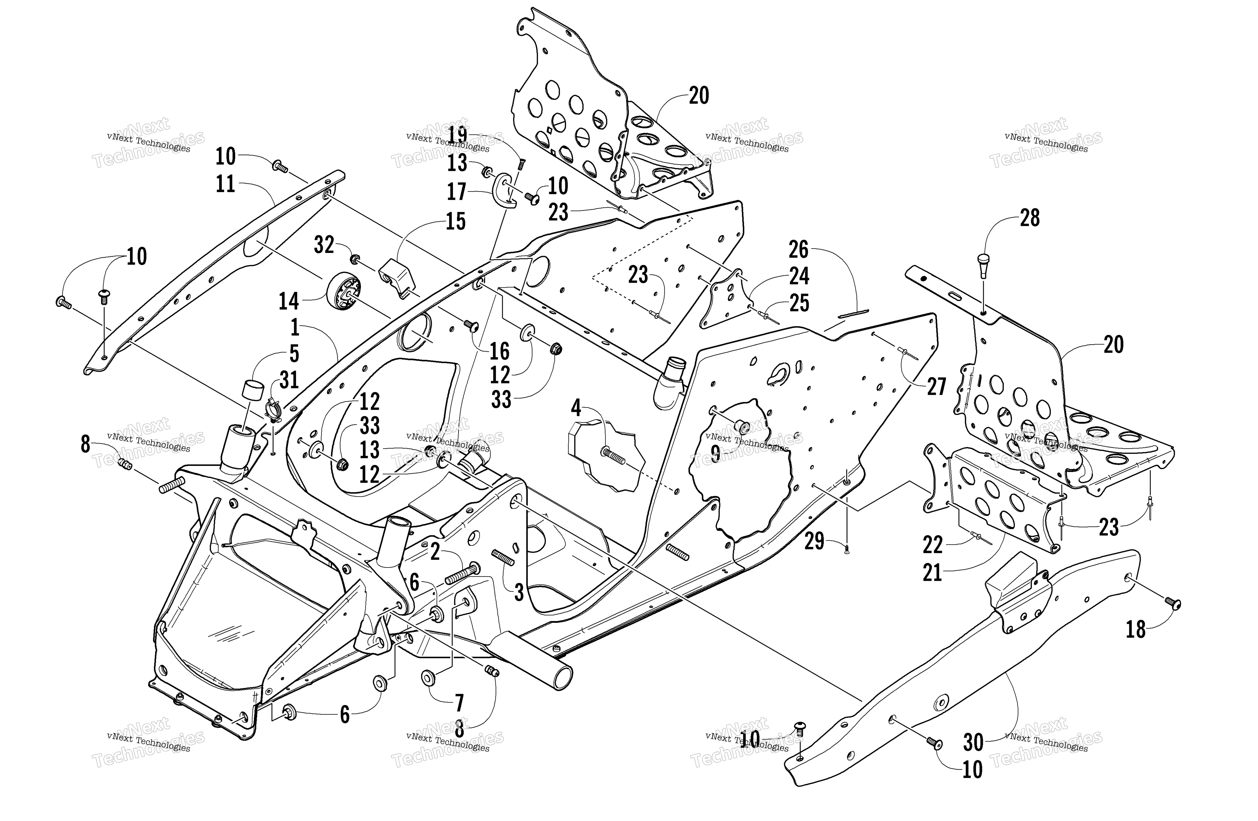 Передняя часть Frame And Footrest Assembly