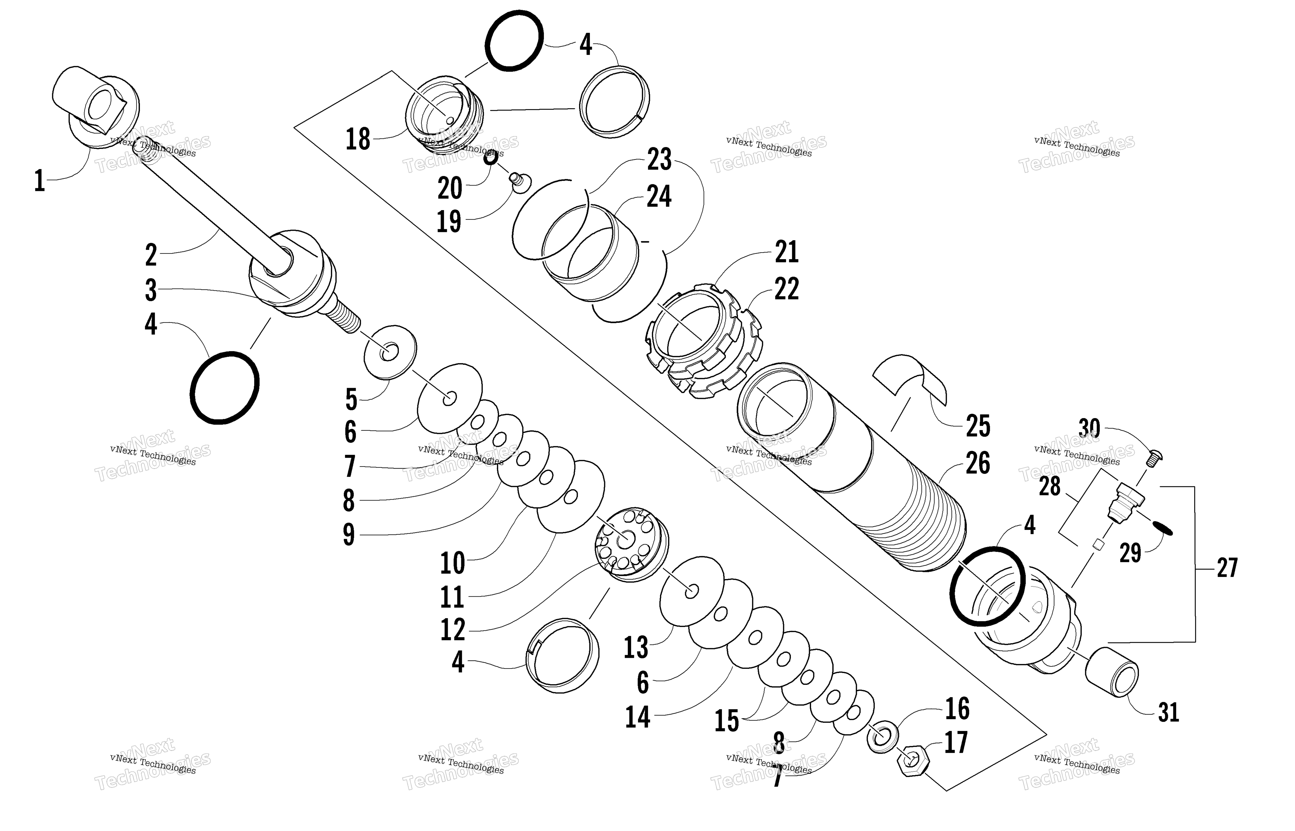 Задняя часть Suspension Front Arm Shock Absorber