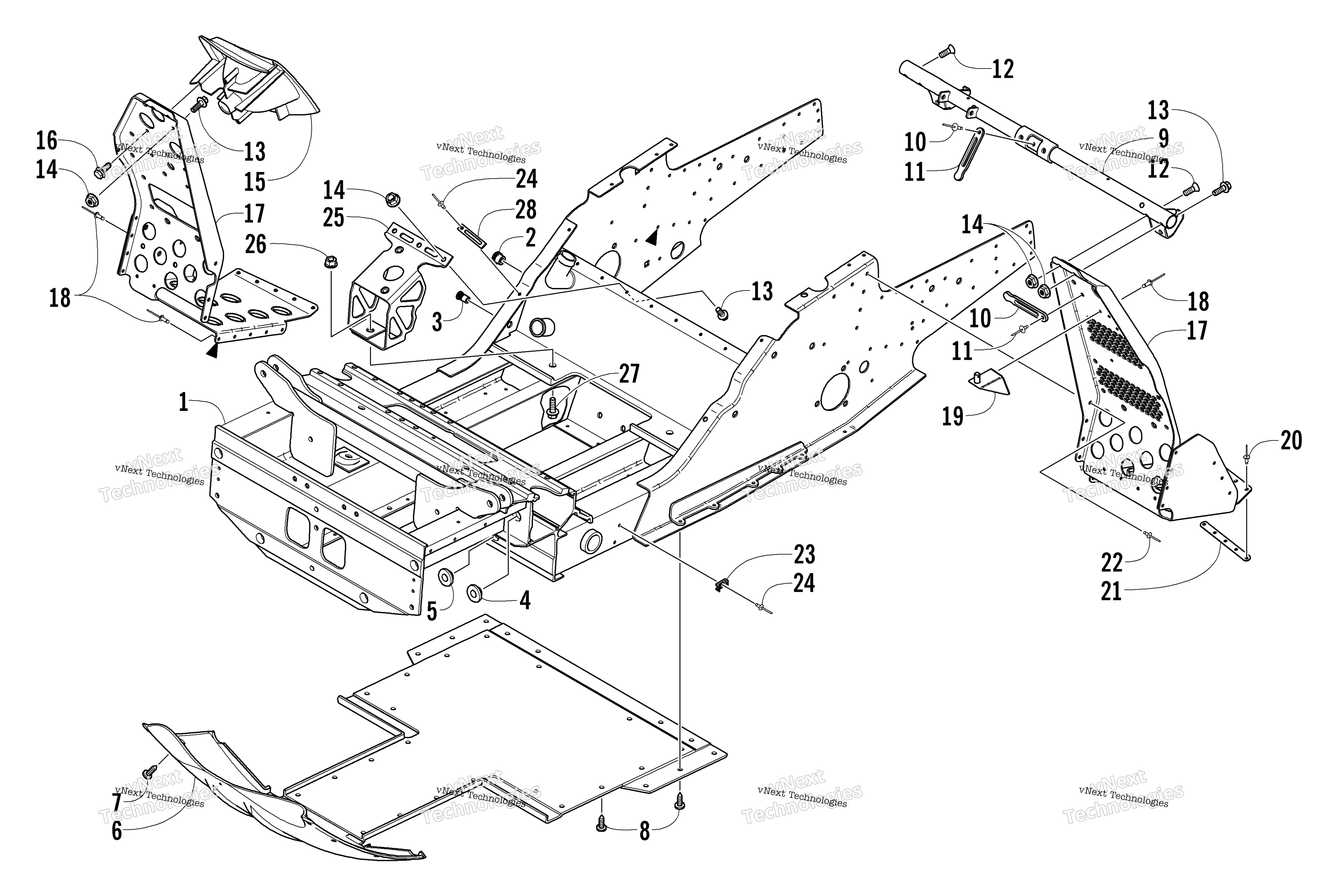 Передняя часть Frame And Footrest Assembly