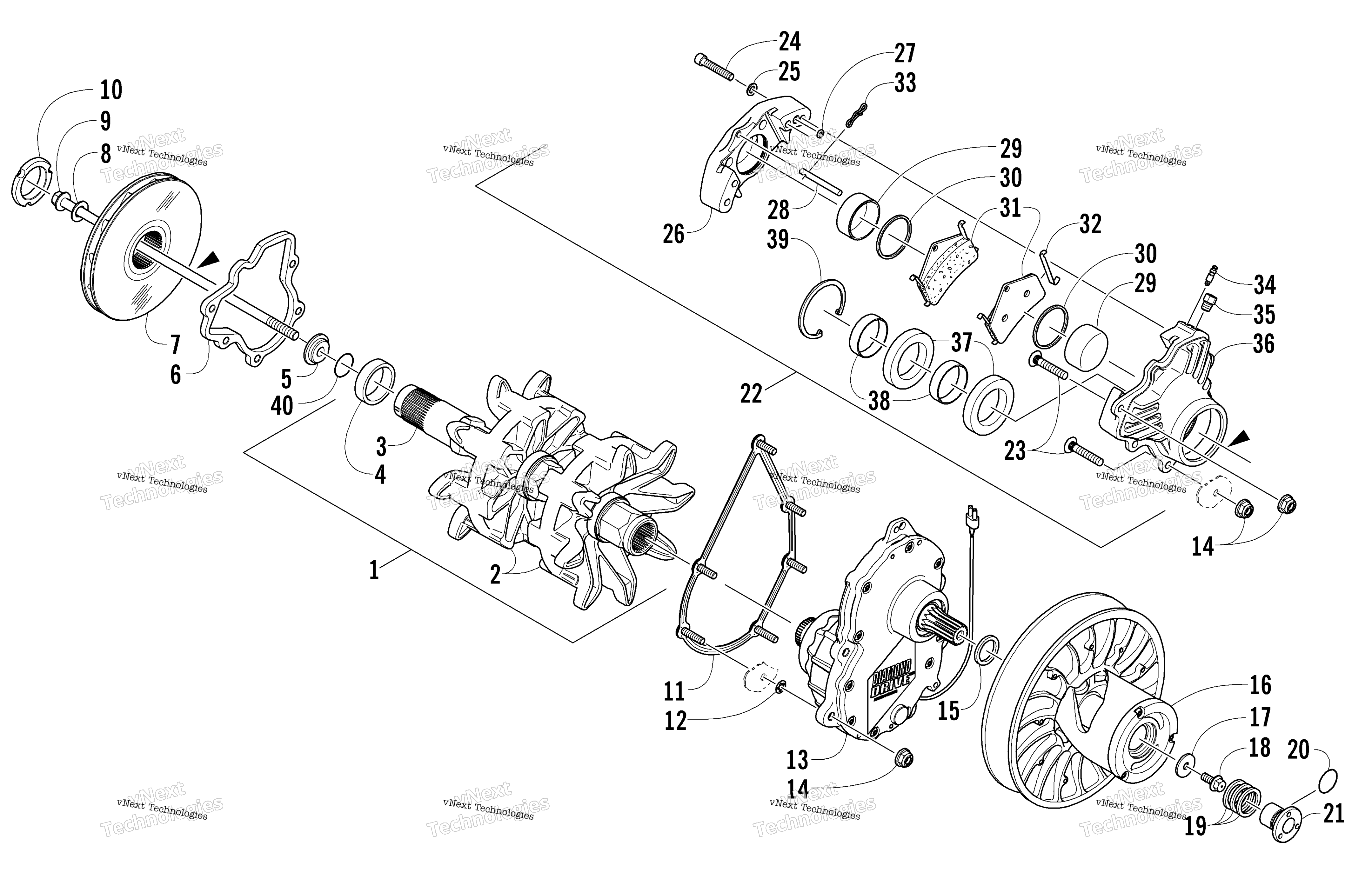 Привод Train Shafts And Brake Assemblies