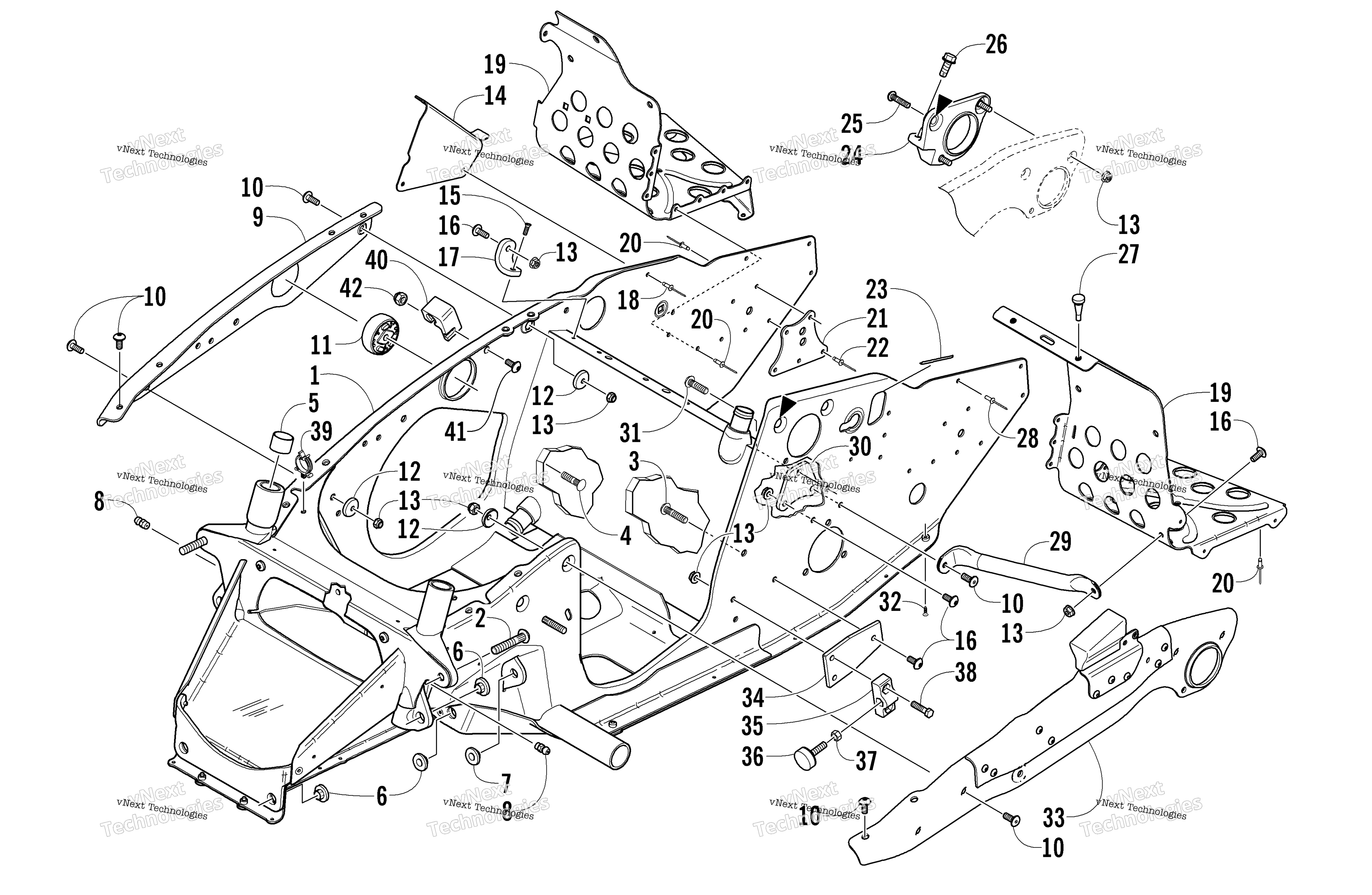 Передняя часть Frame And Footrest Assembly