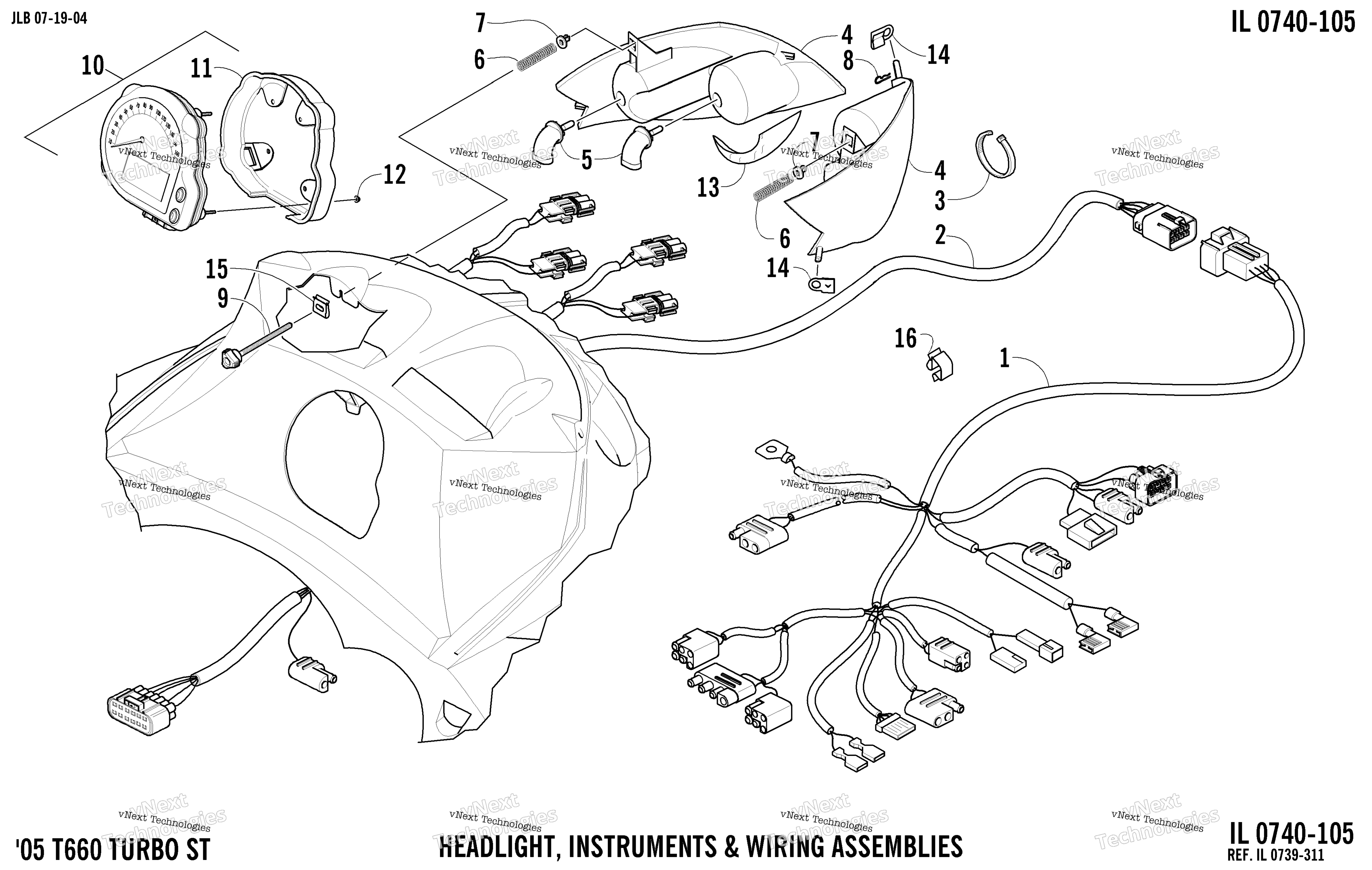 Headlight, Instruments, и Wiring Assemblies