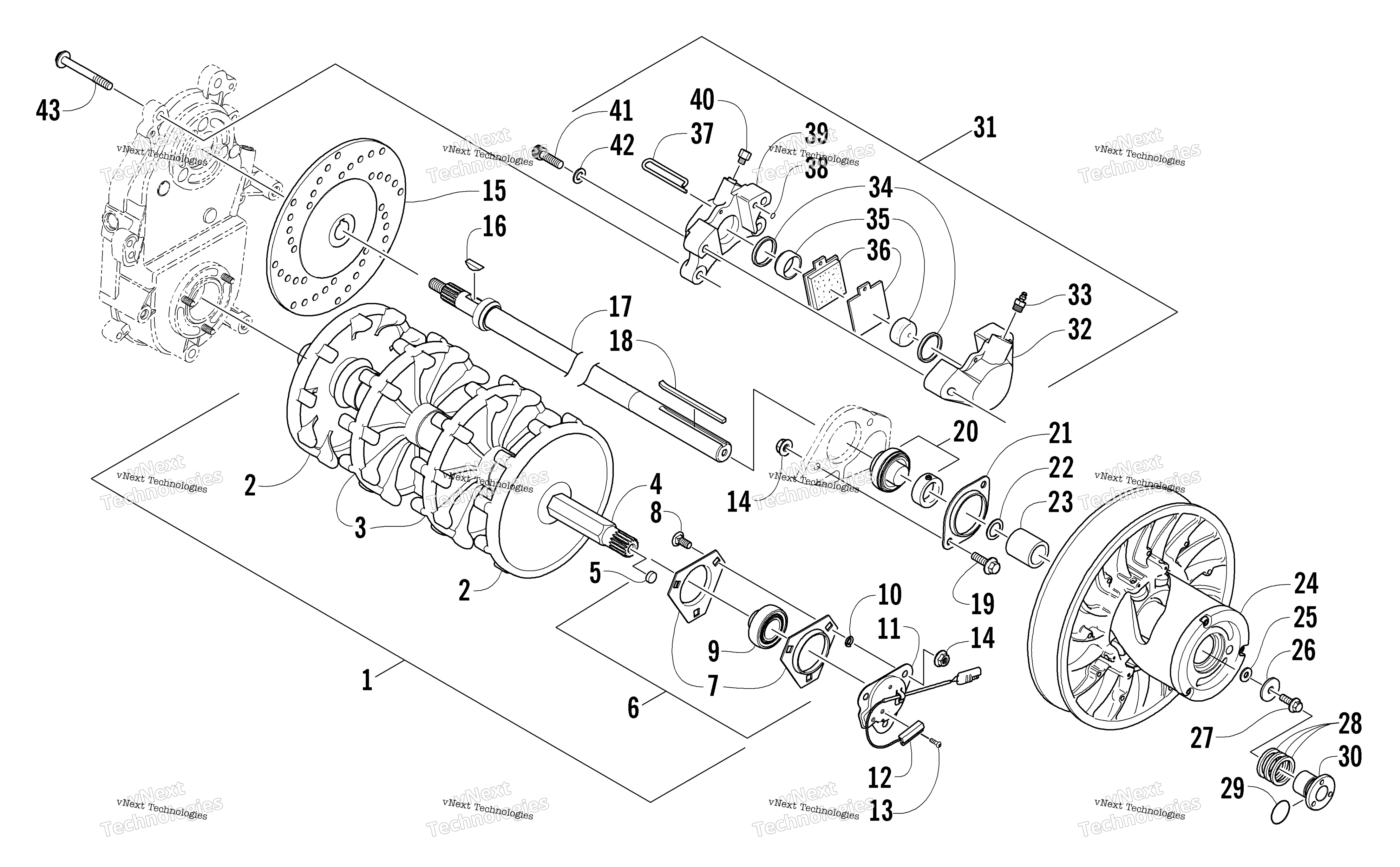 Привод Train Shafts And Brake Assemblies
