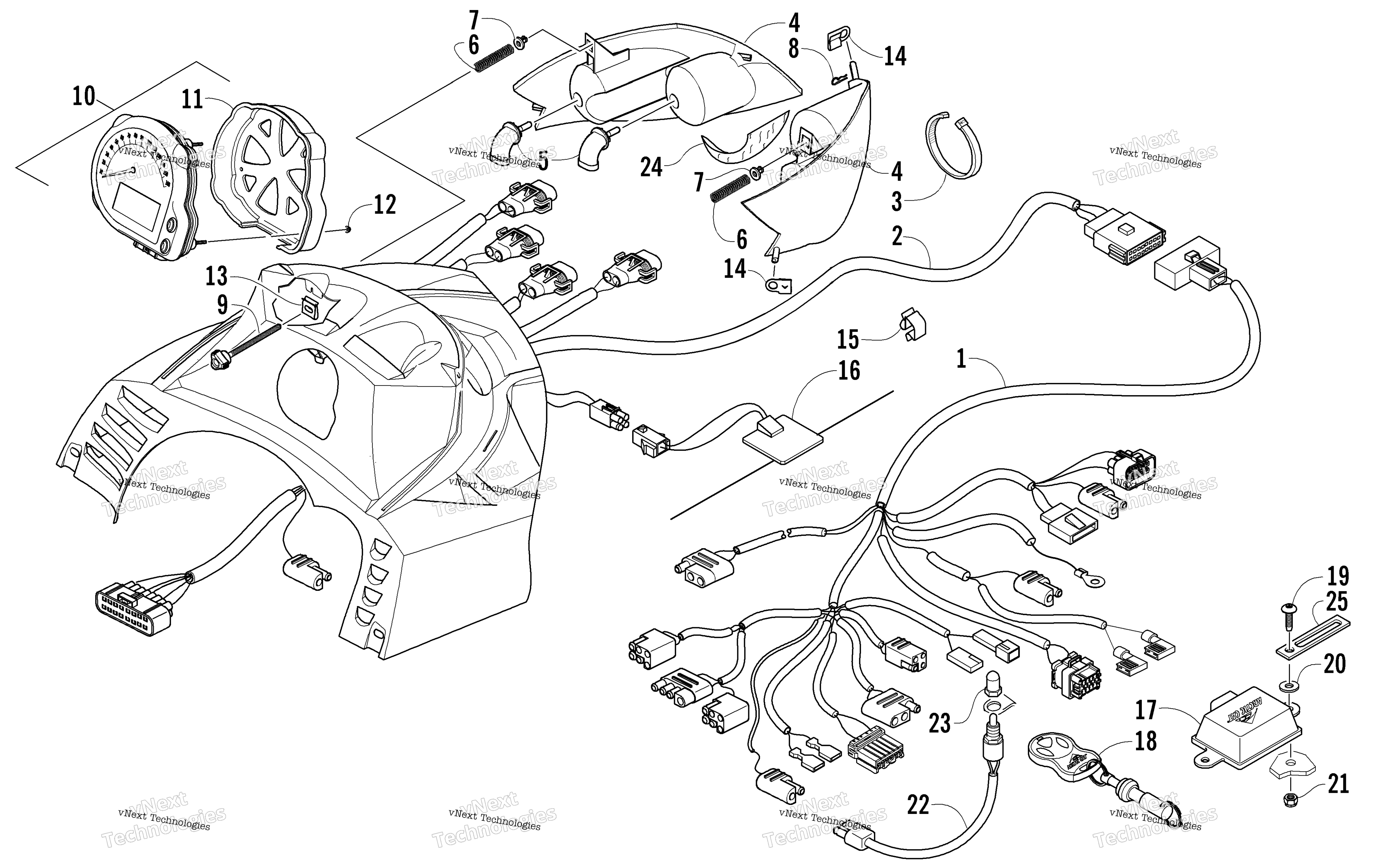 Headlight, Instruments, и Wiring Assemblies