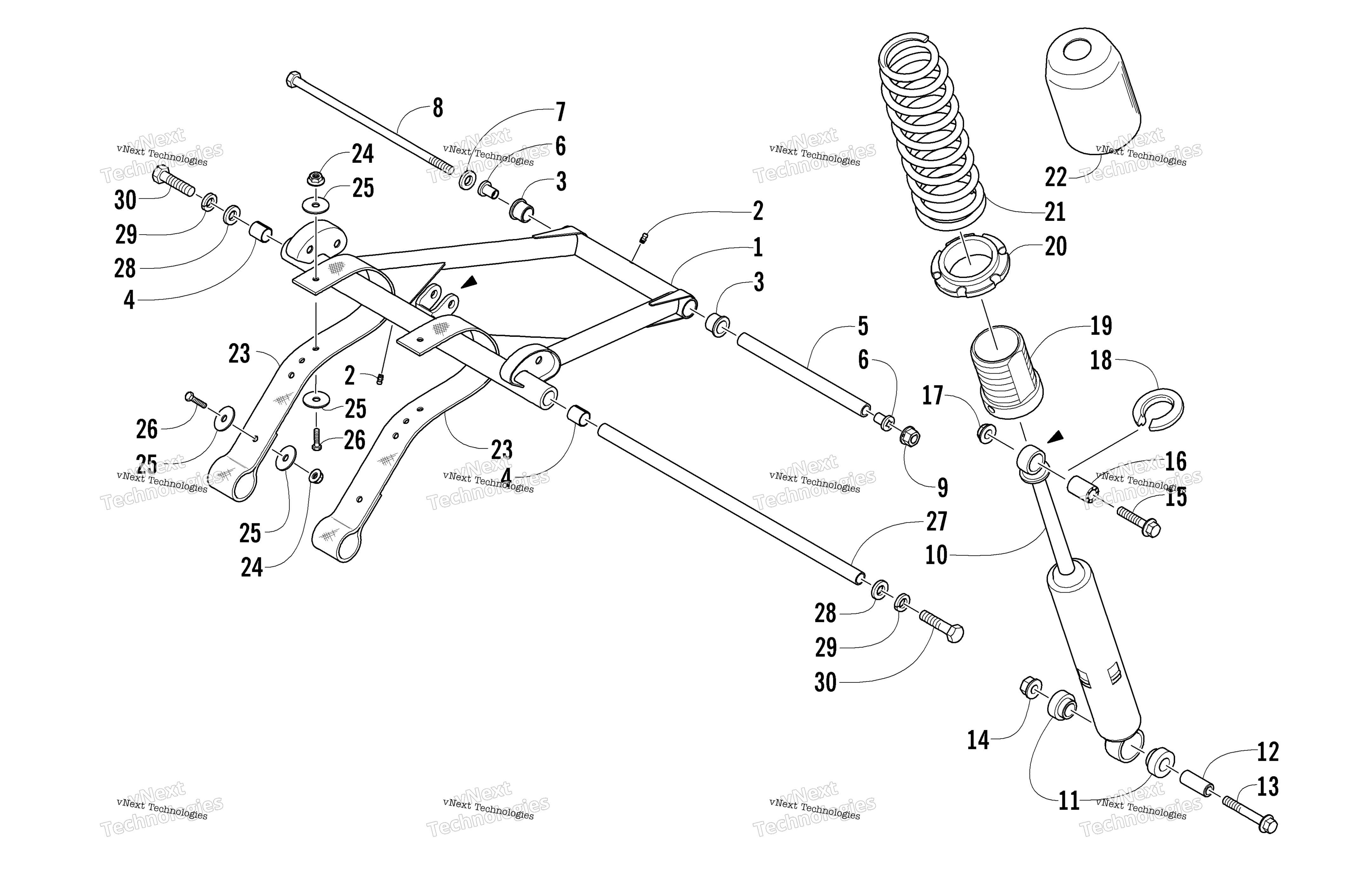 Задняя часть Suspension Front Arm Assembly