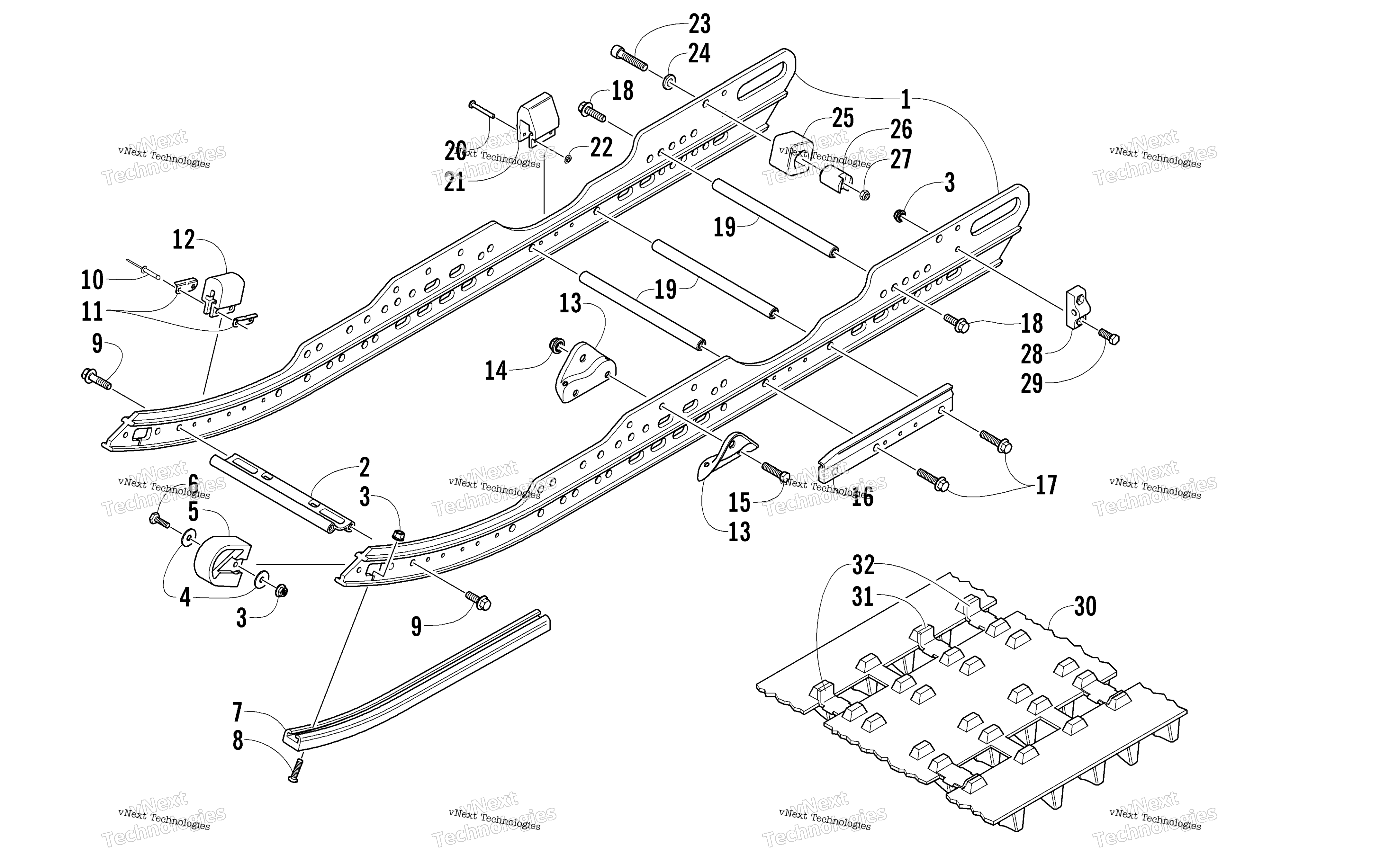 Slide Rail и Track узел