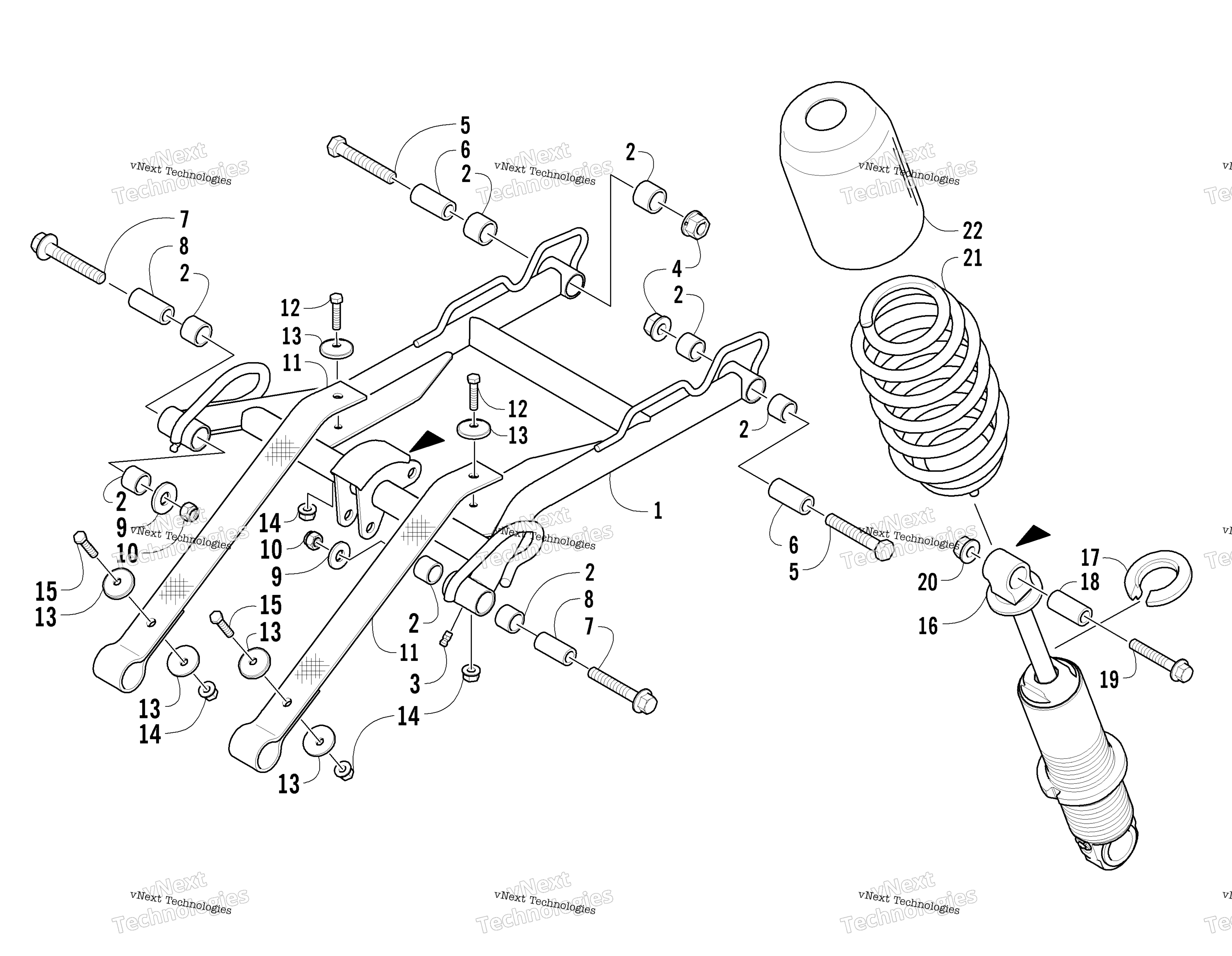 Задняя часть Suspension Front Arm Assembly