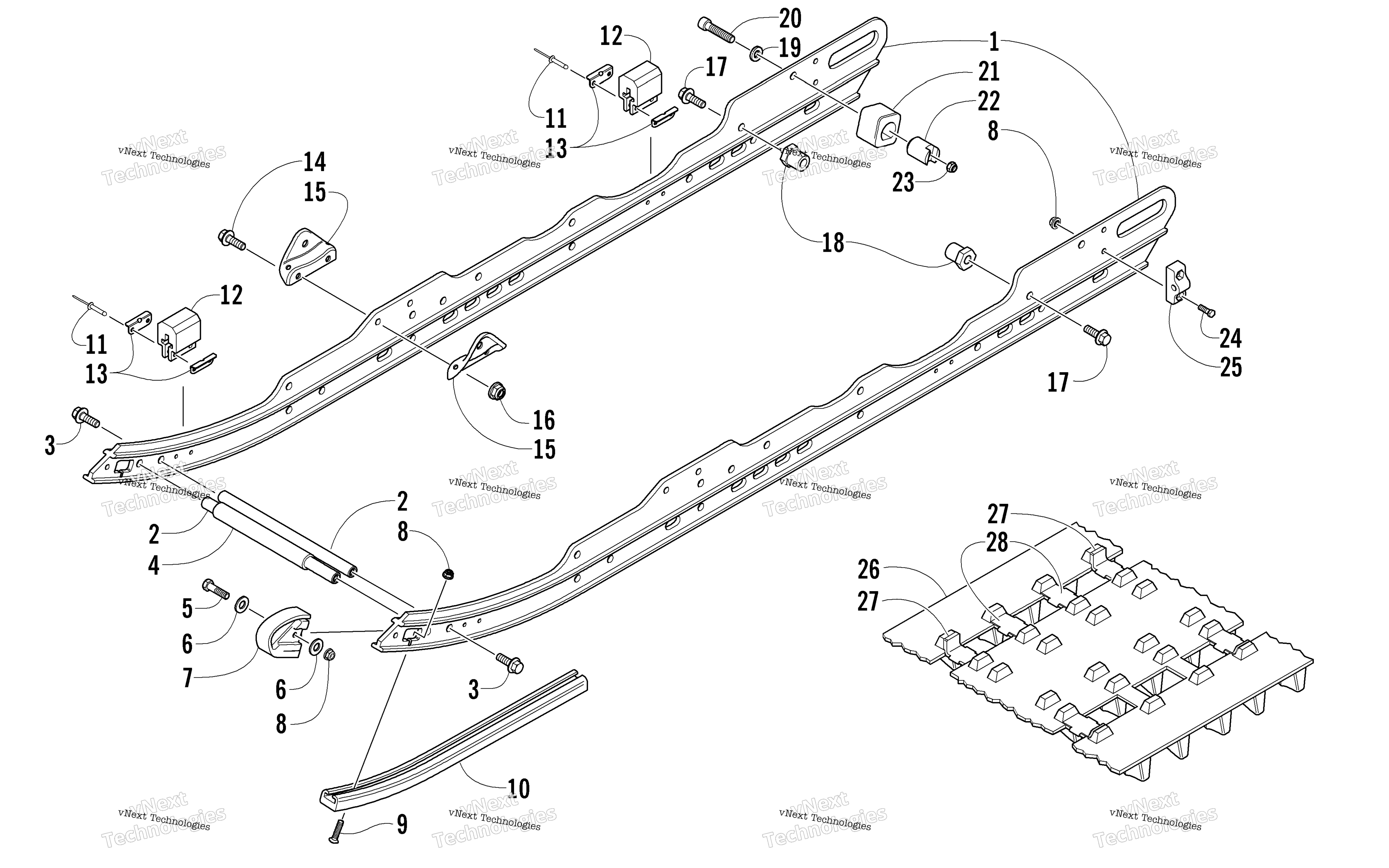 Slide Rail и Track узел