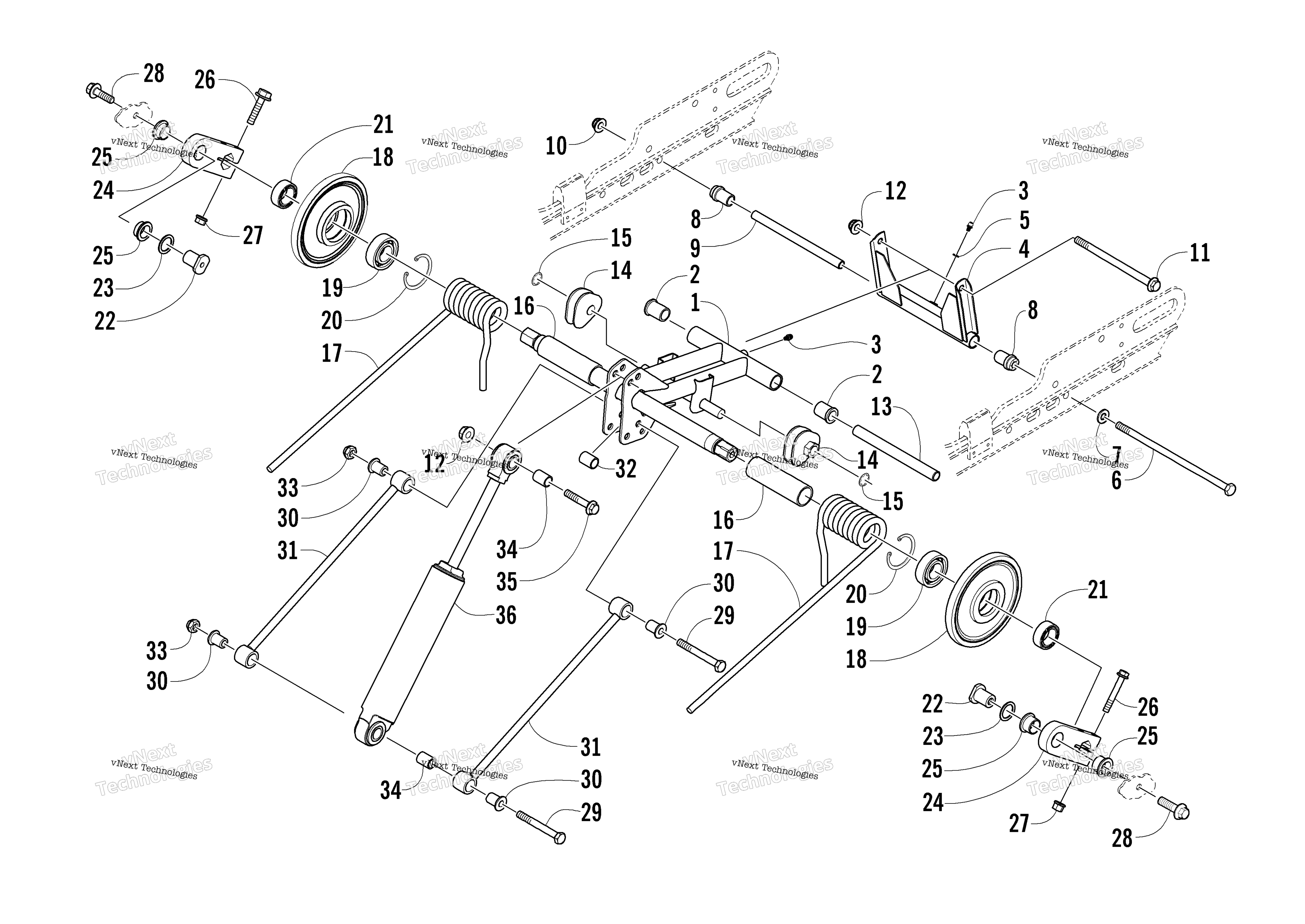 Задняя часть Suspension Rear Arm Assembly
